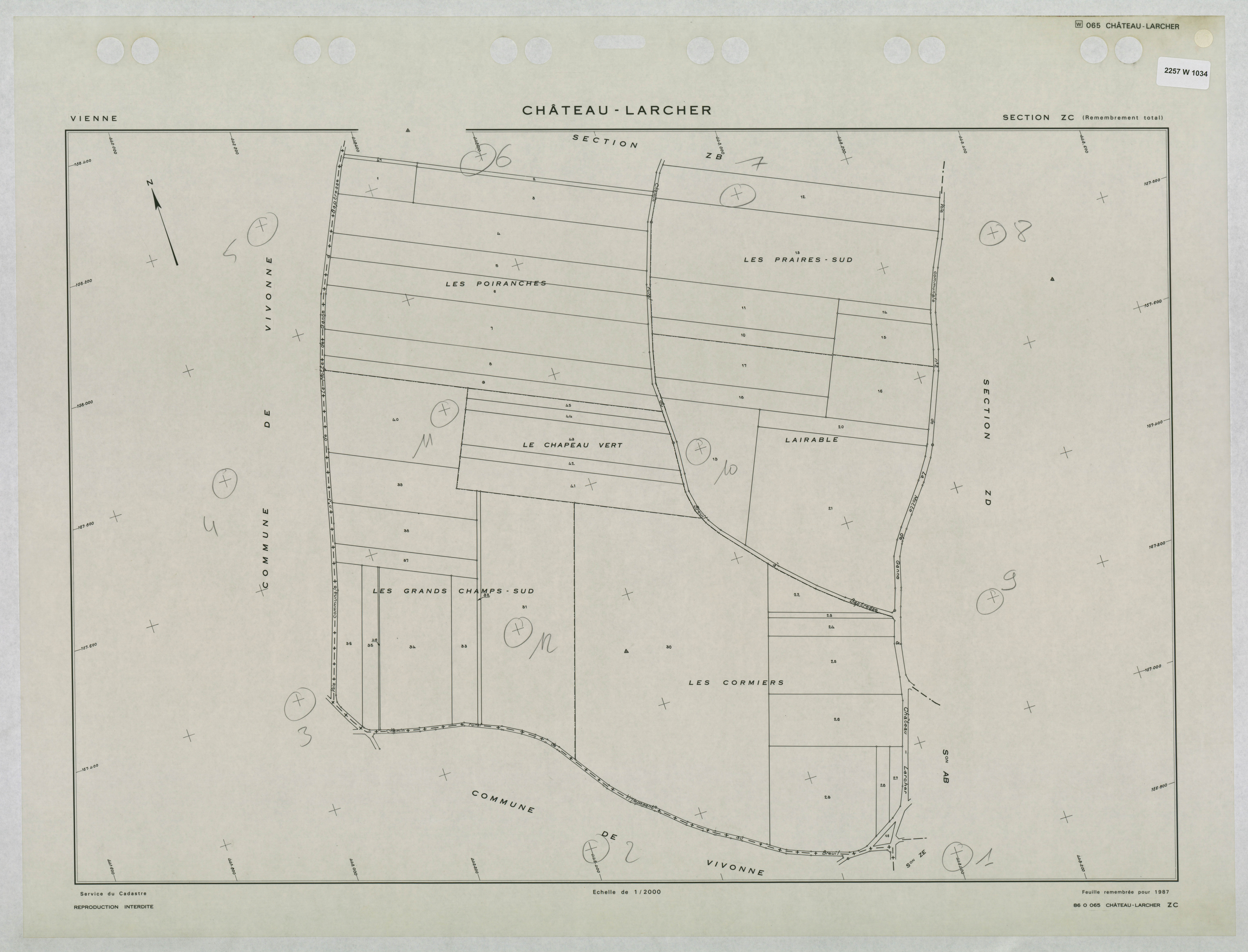 Château-Larcher - FRAD086_cadastre Plans remembrés 