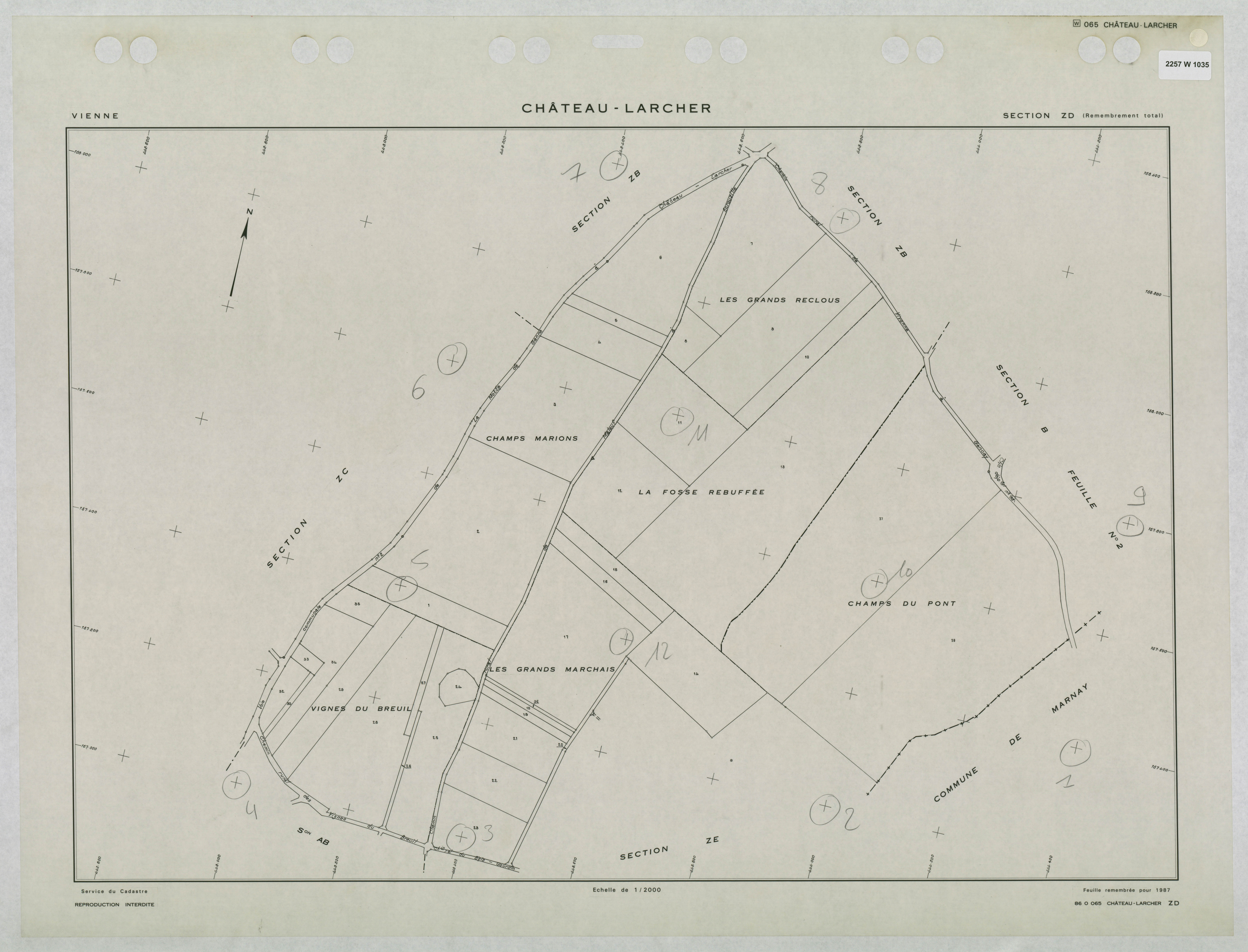Château-Larcher - FRAD086_cadastre Plans remembrés 