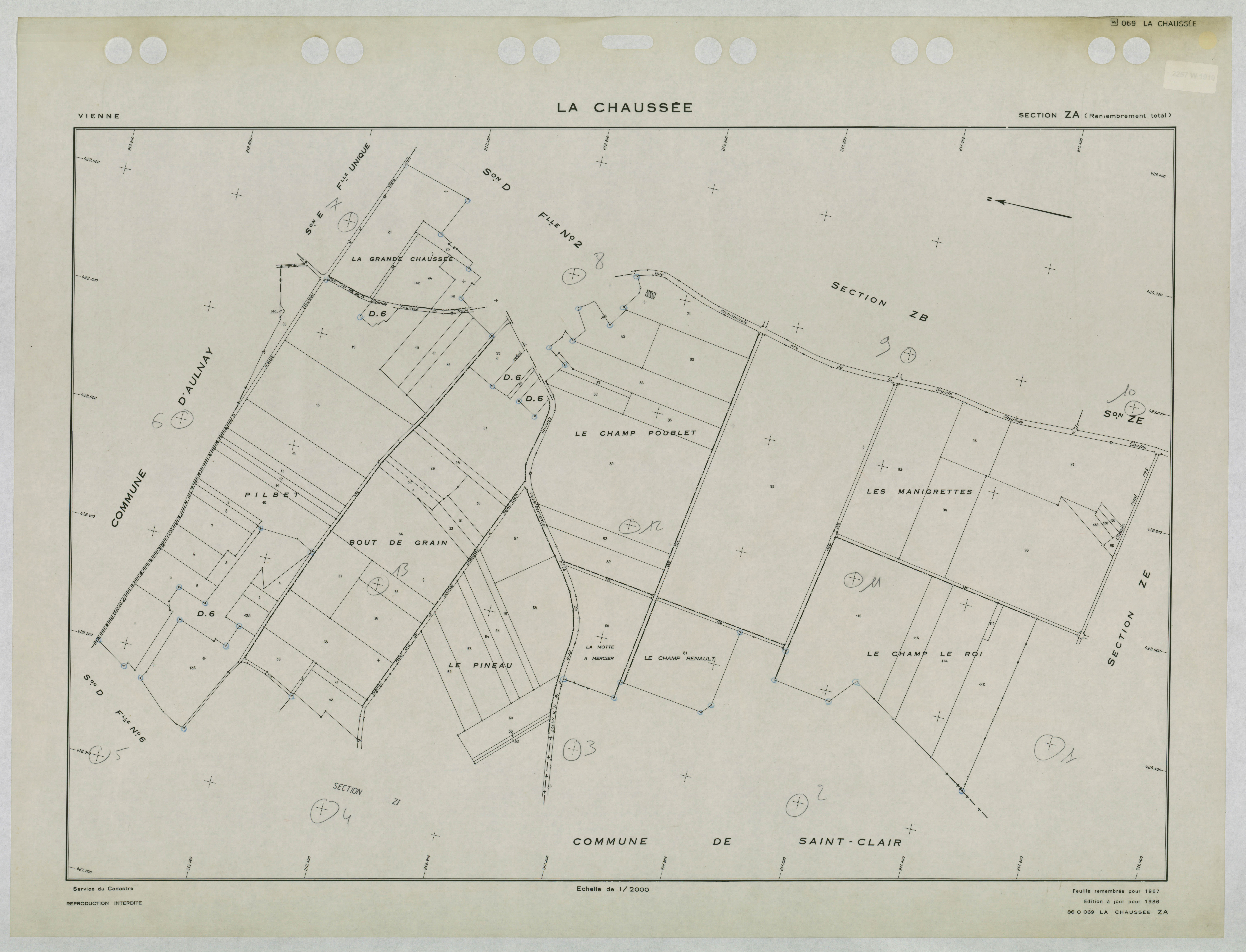 La Chaussée - FRAD086_cadastre Plans remembrés 