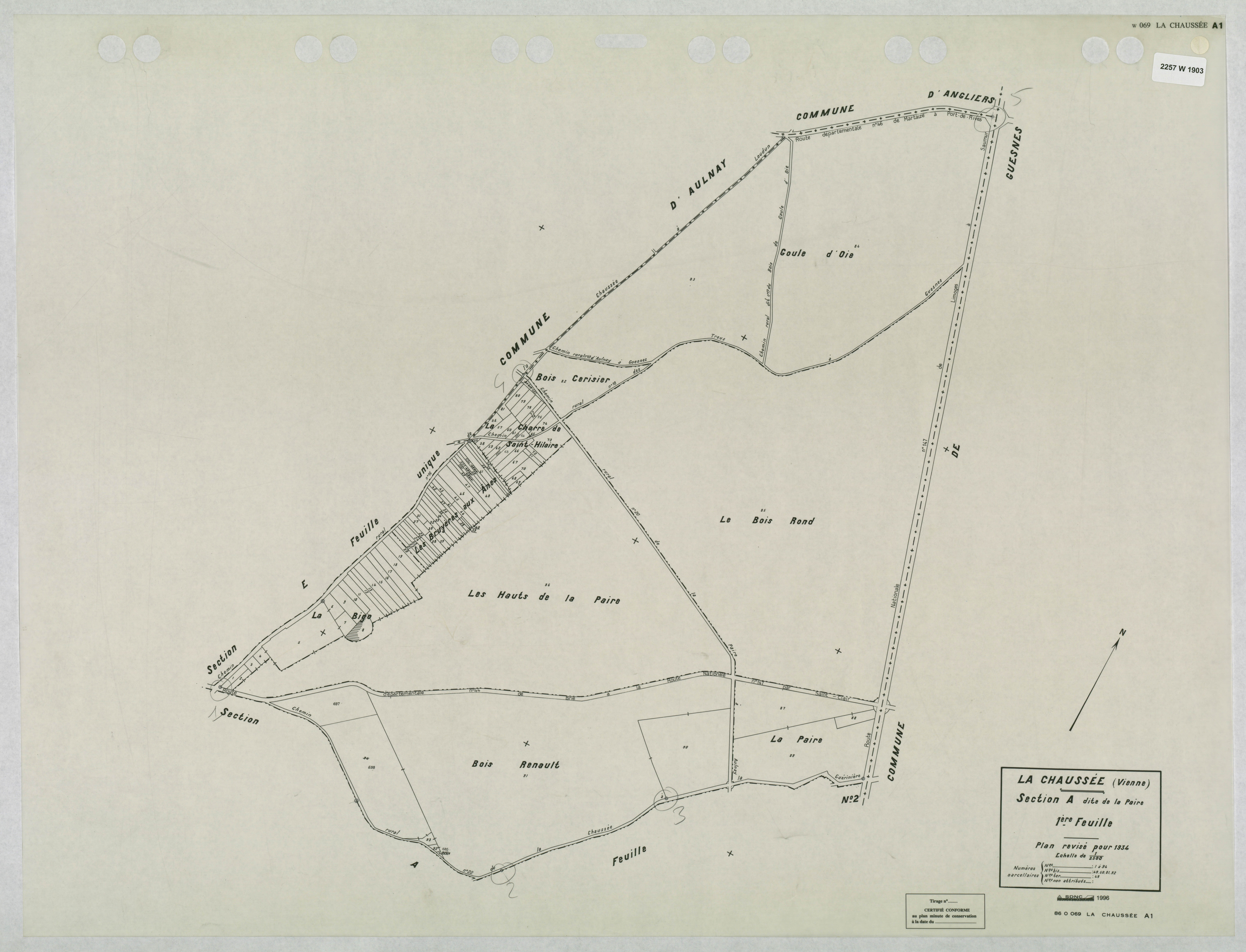 La Chaussée - FRAD086_cadastre Plans mis à jour 