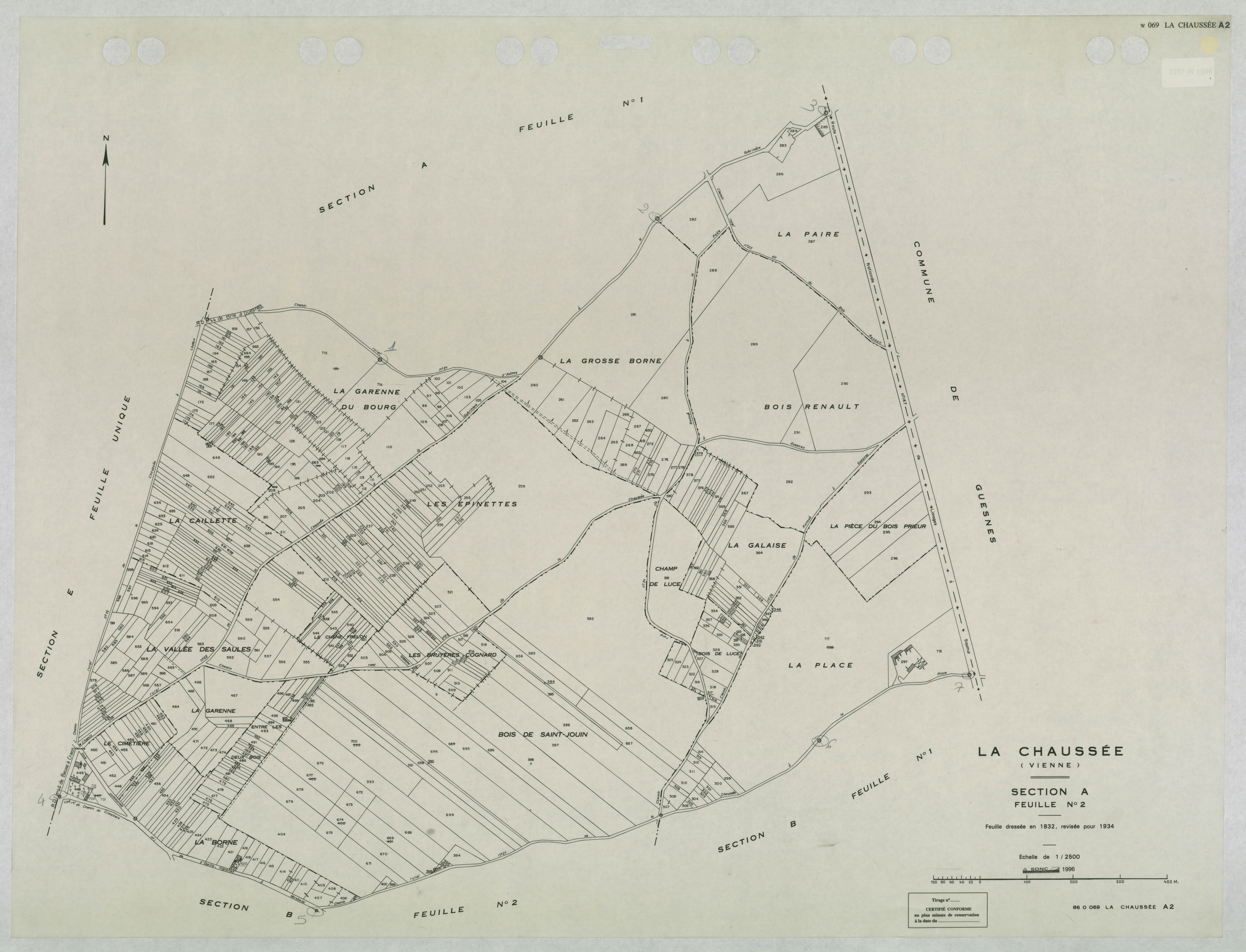 La Chaussée - FRAD086_cadastre Plans mis à jour 