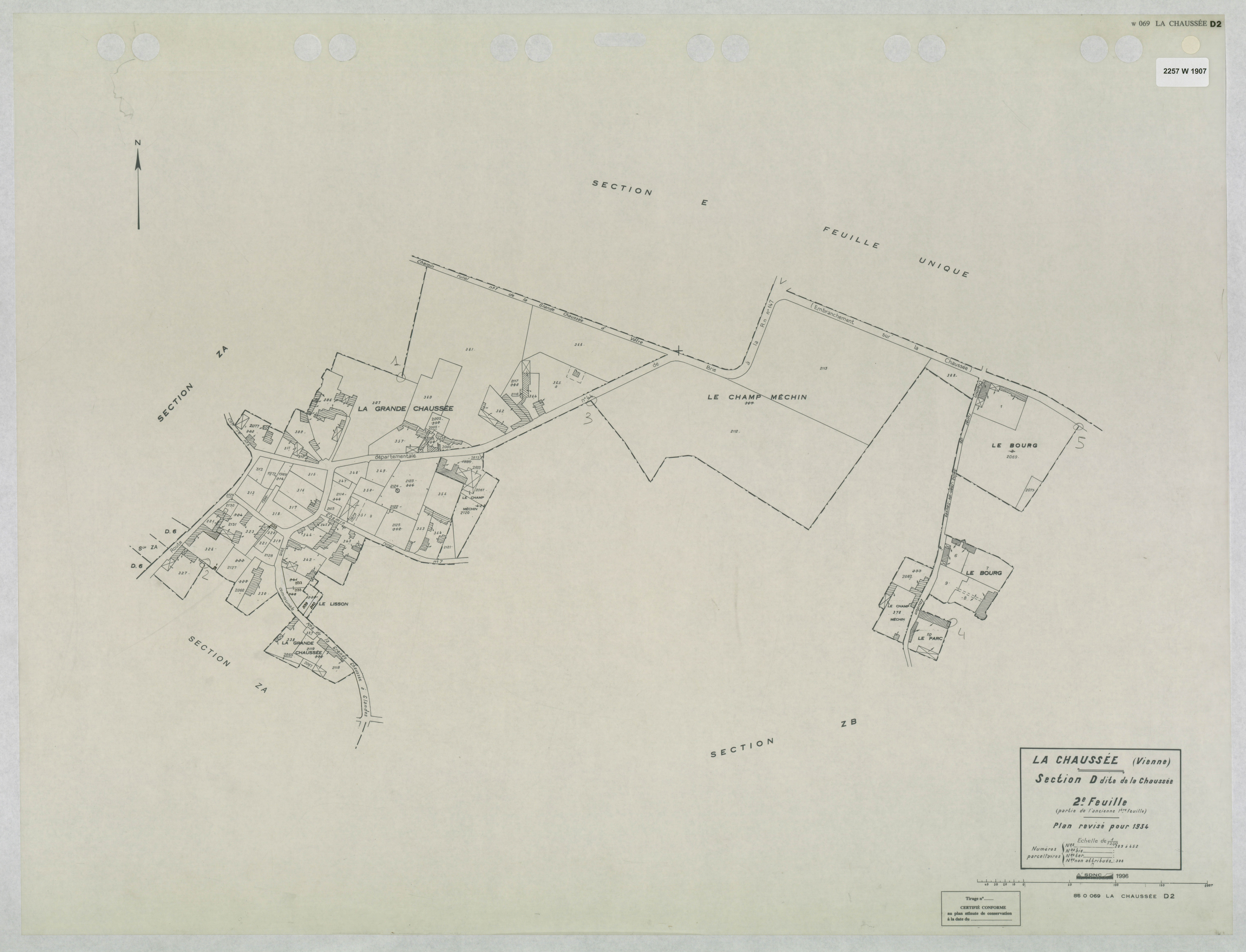 La Chaussée - FRAD086_cadastre Plans mis à jour 