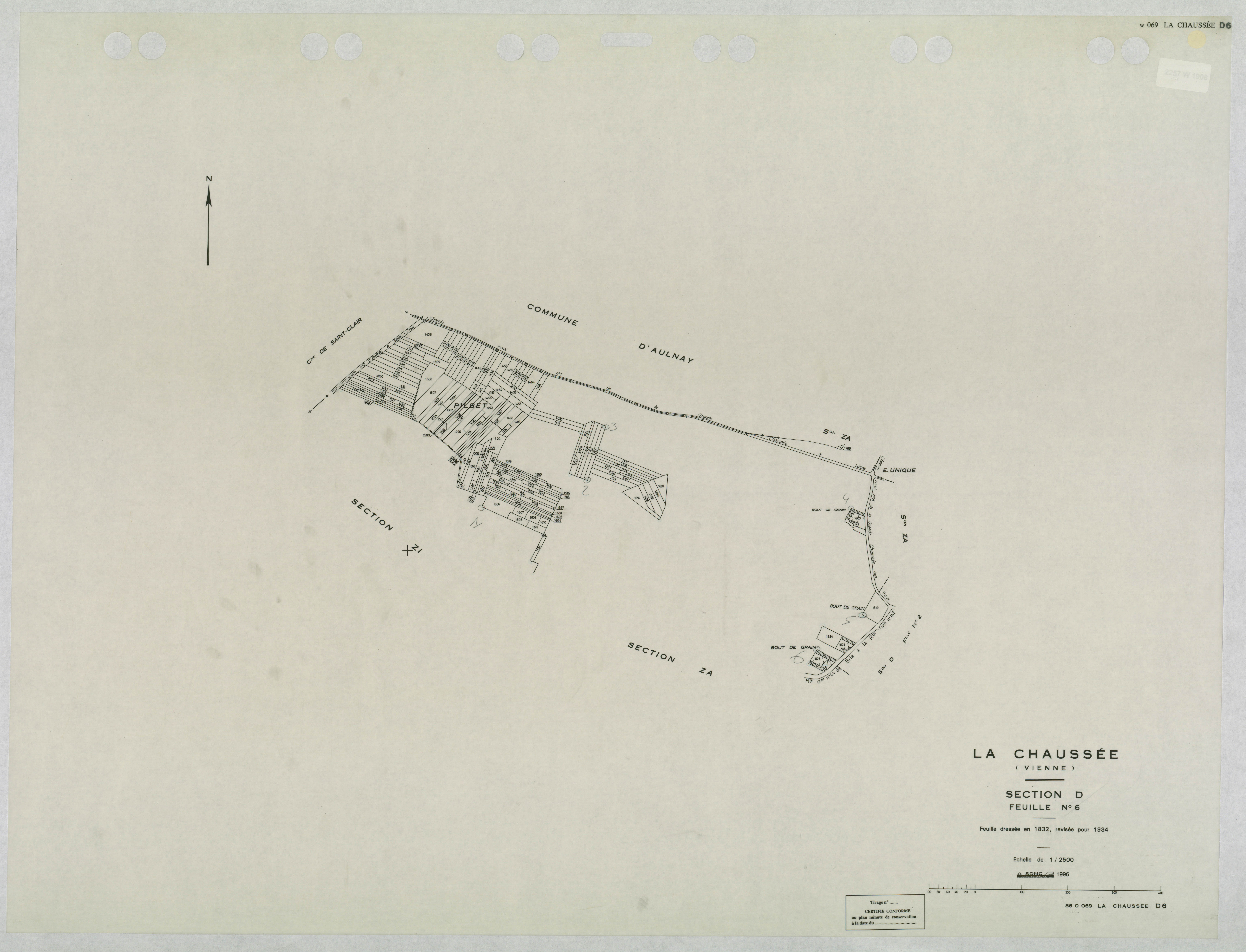 La Chaussée - FRAD086_cadastre Plans mis à jour 