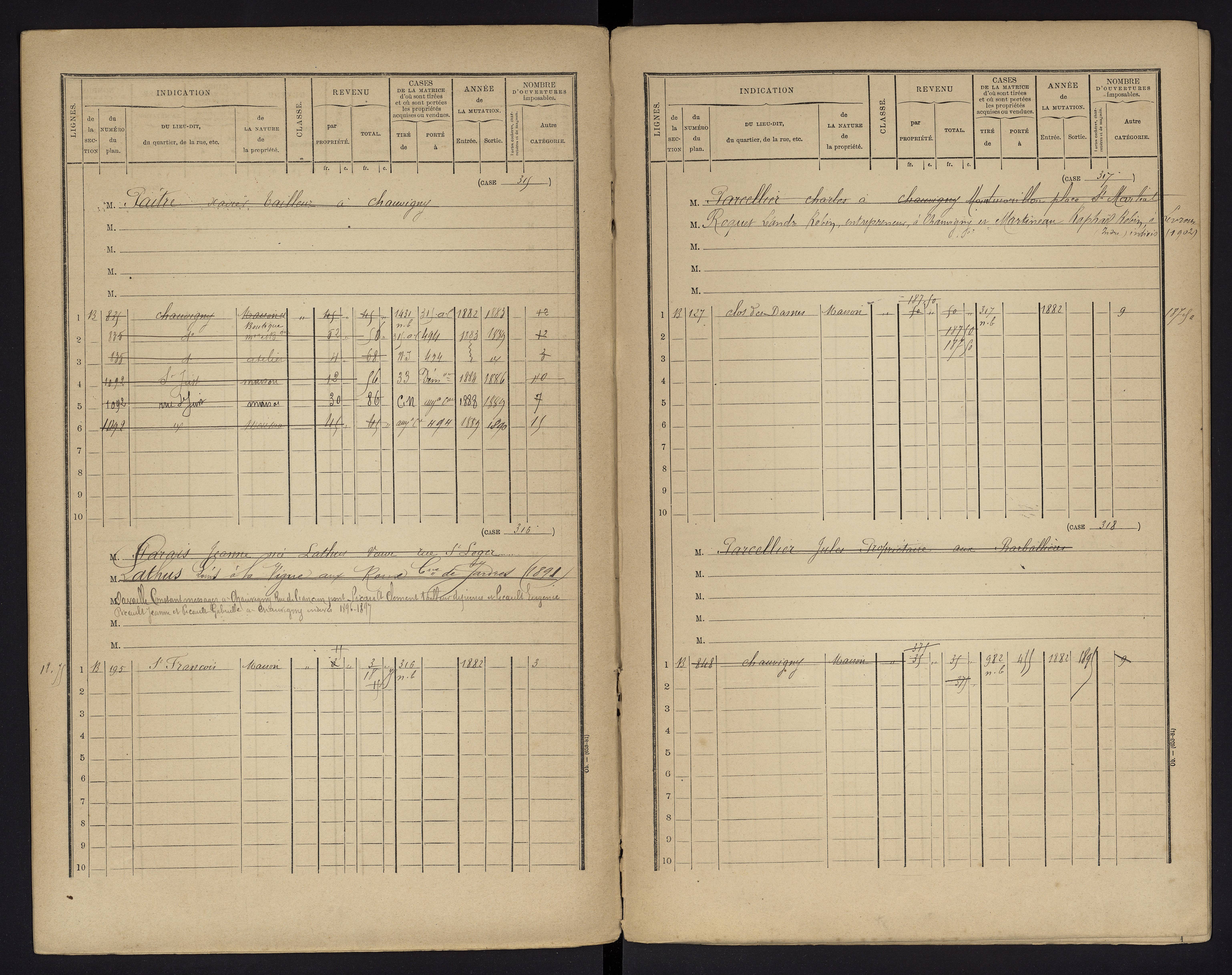 Chauvigny - FRAD086_cadastre Cases 1-600 