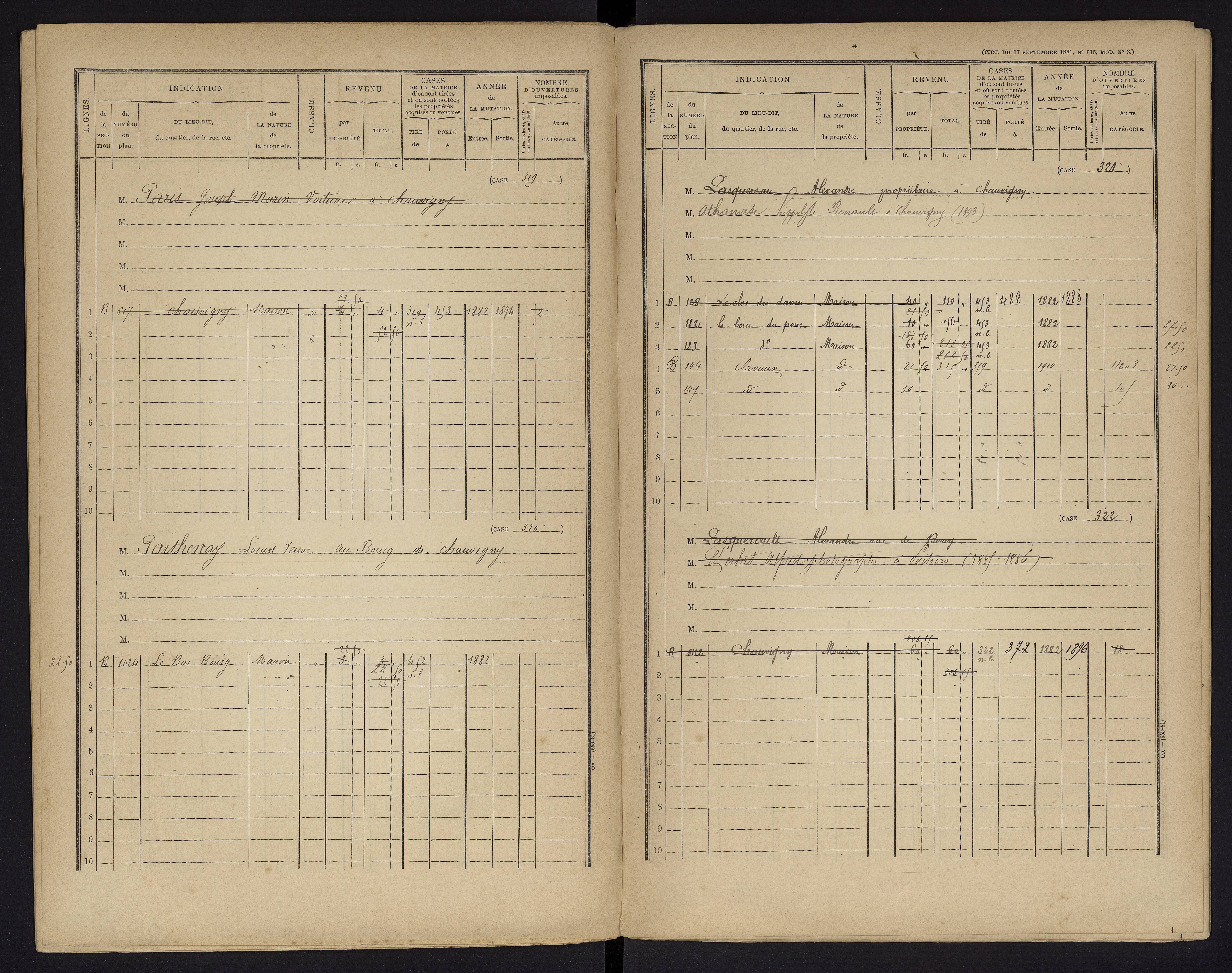 Chauvigny - FRAD086_cadastre Cases 1-600 