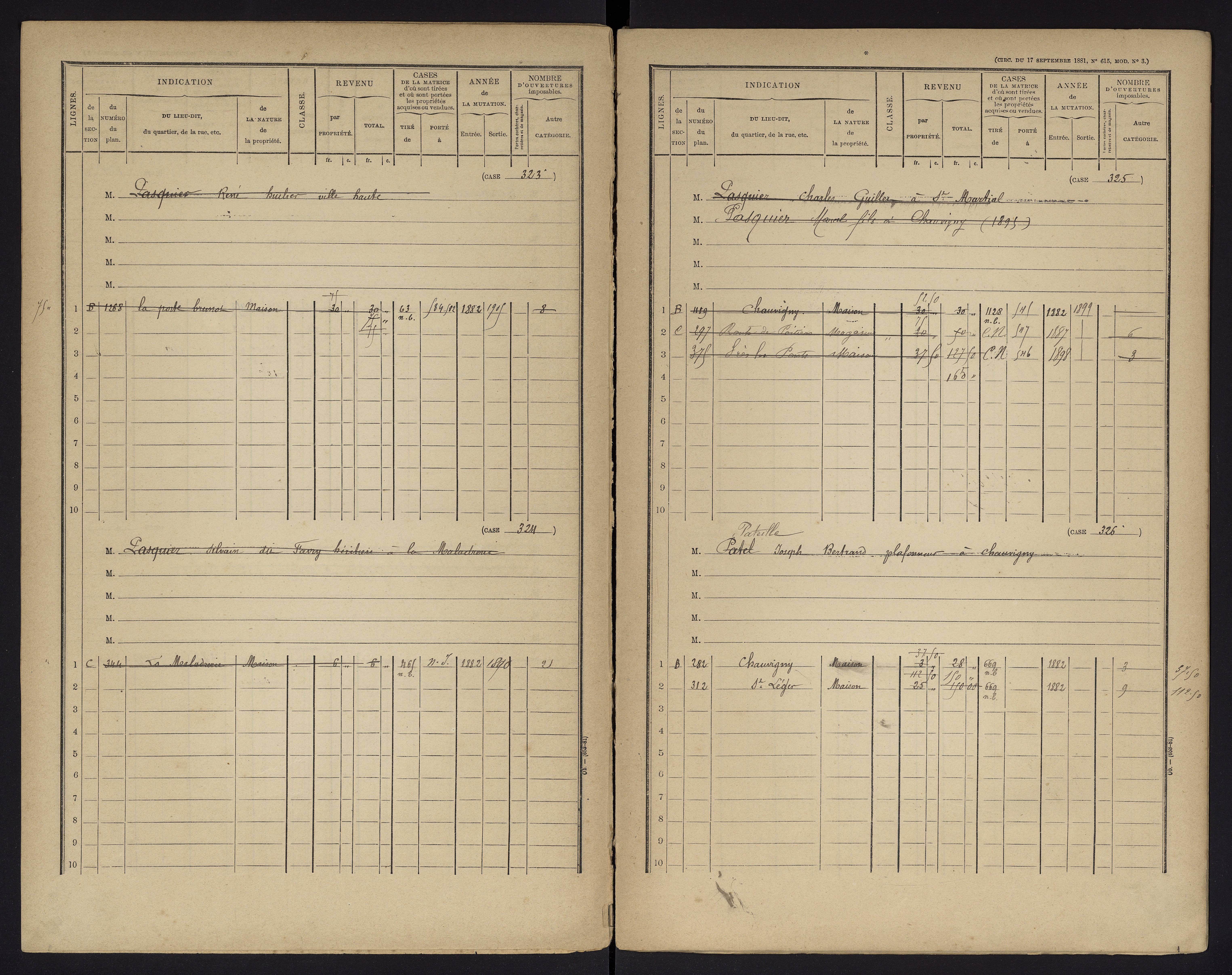 Chauvigny - FRAD086_cadastre Cases 1-600 