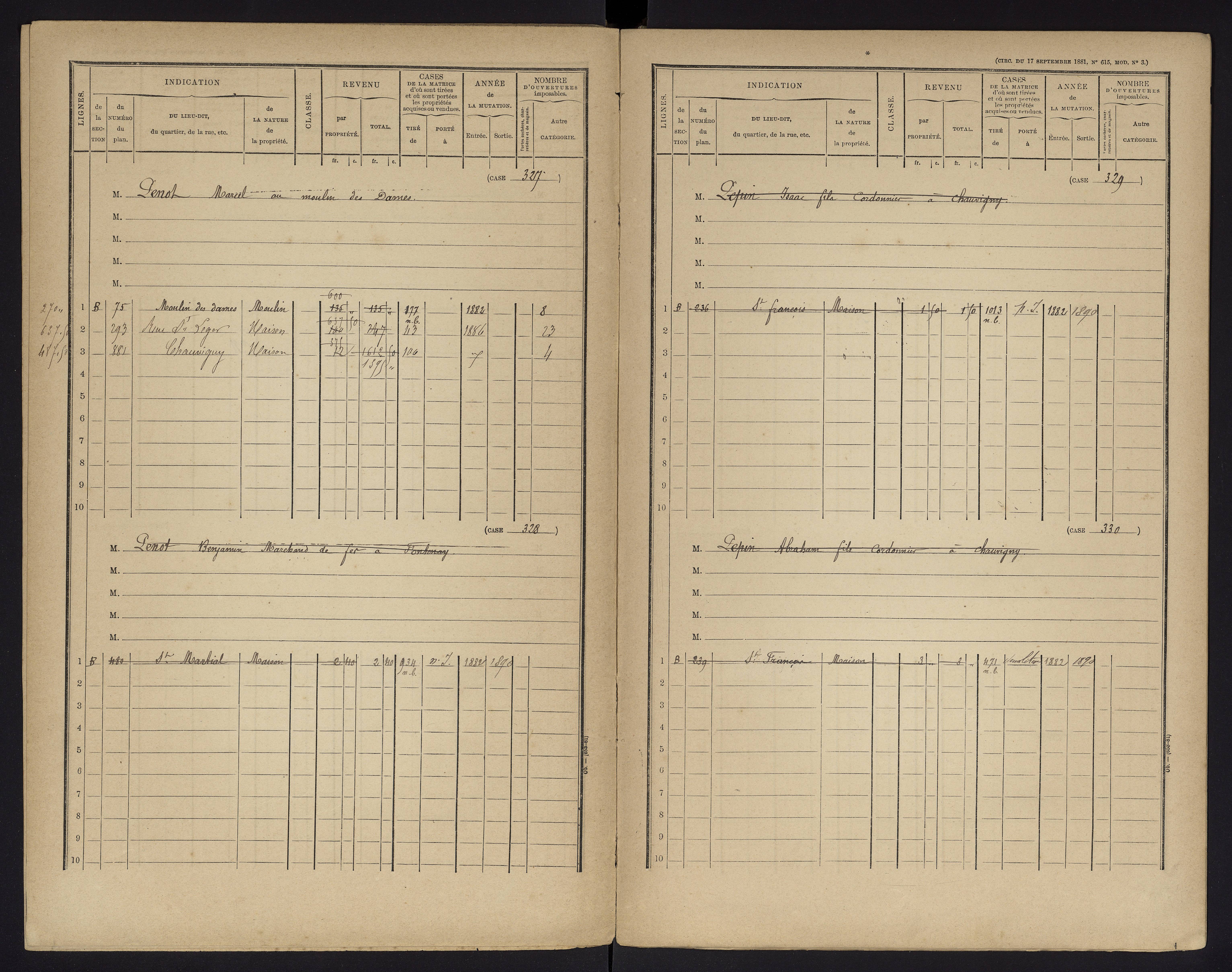 Chauvigny - FRAD086_cadastre Cases 1-600 