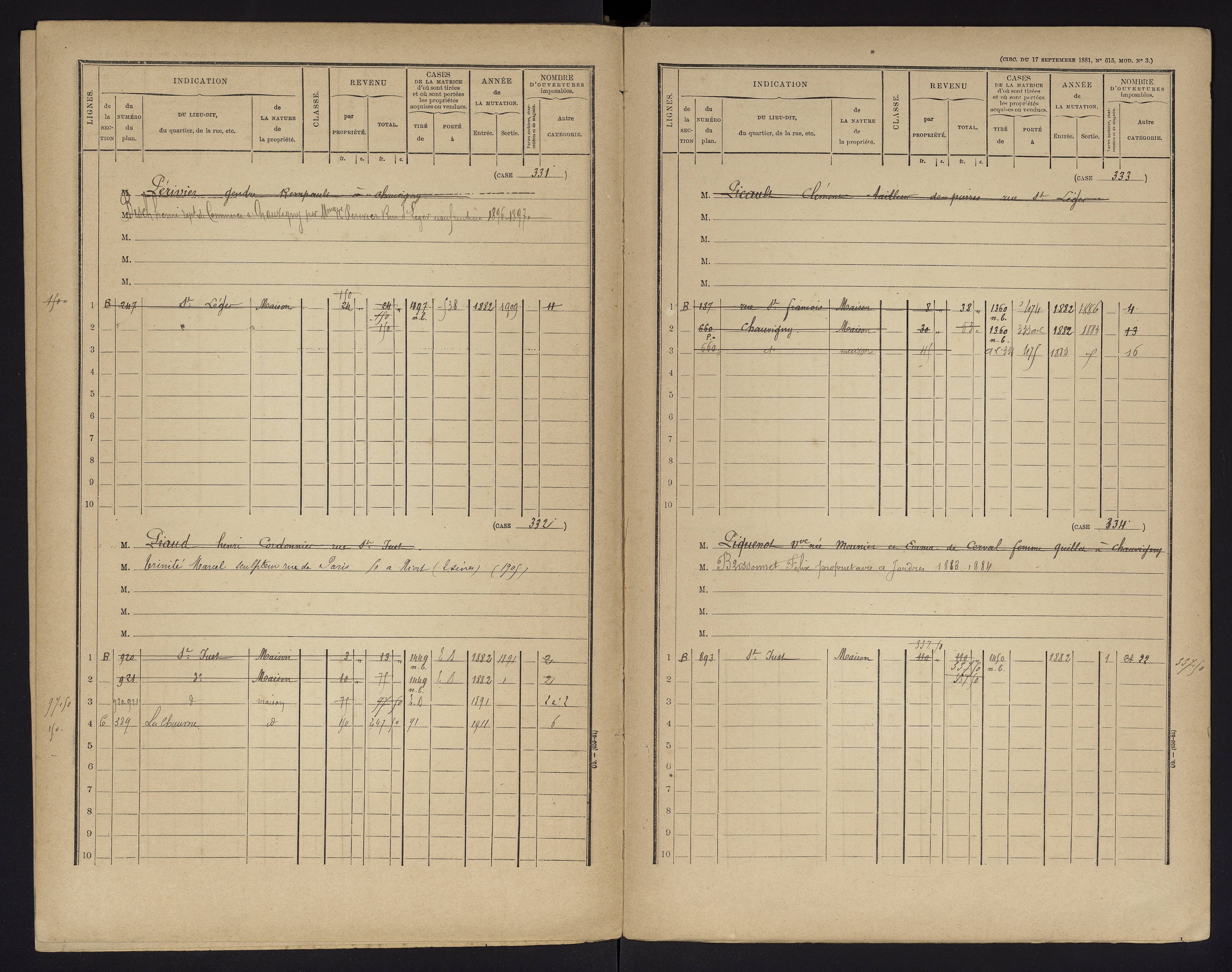 Chauvigny - FRAD086_cadastre Cases 1-600 