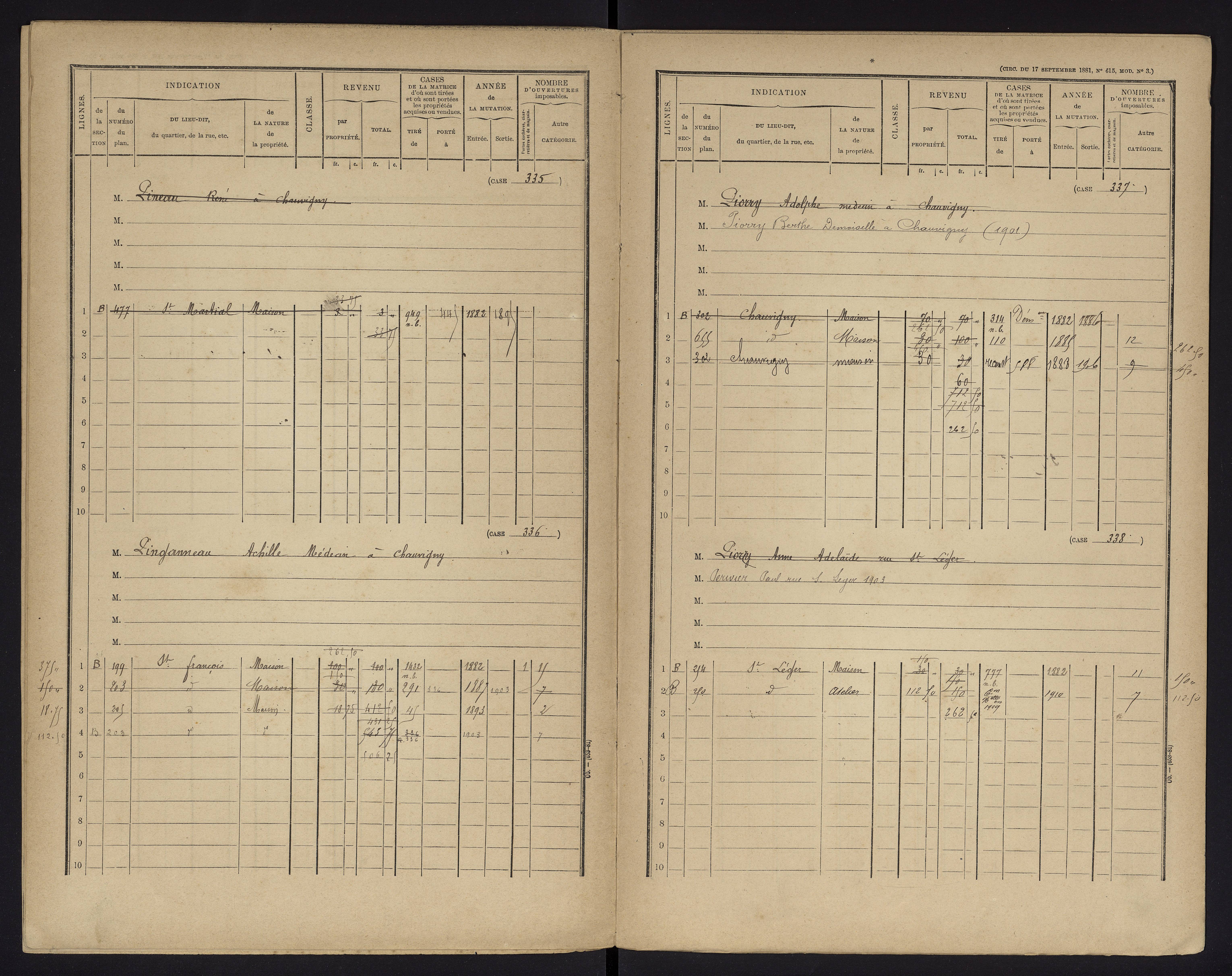 Chauvigny - FRAD086_cadastre Cases 1-600 