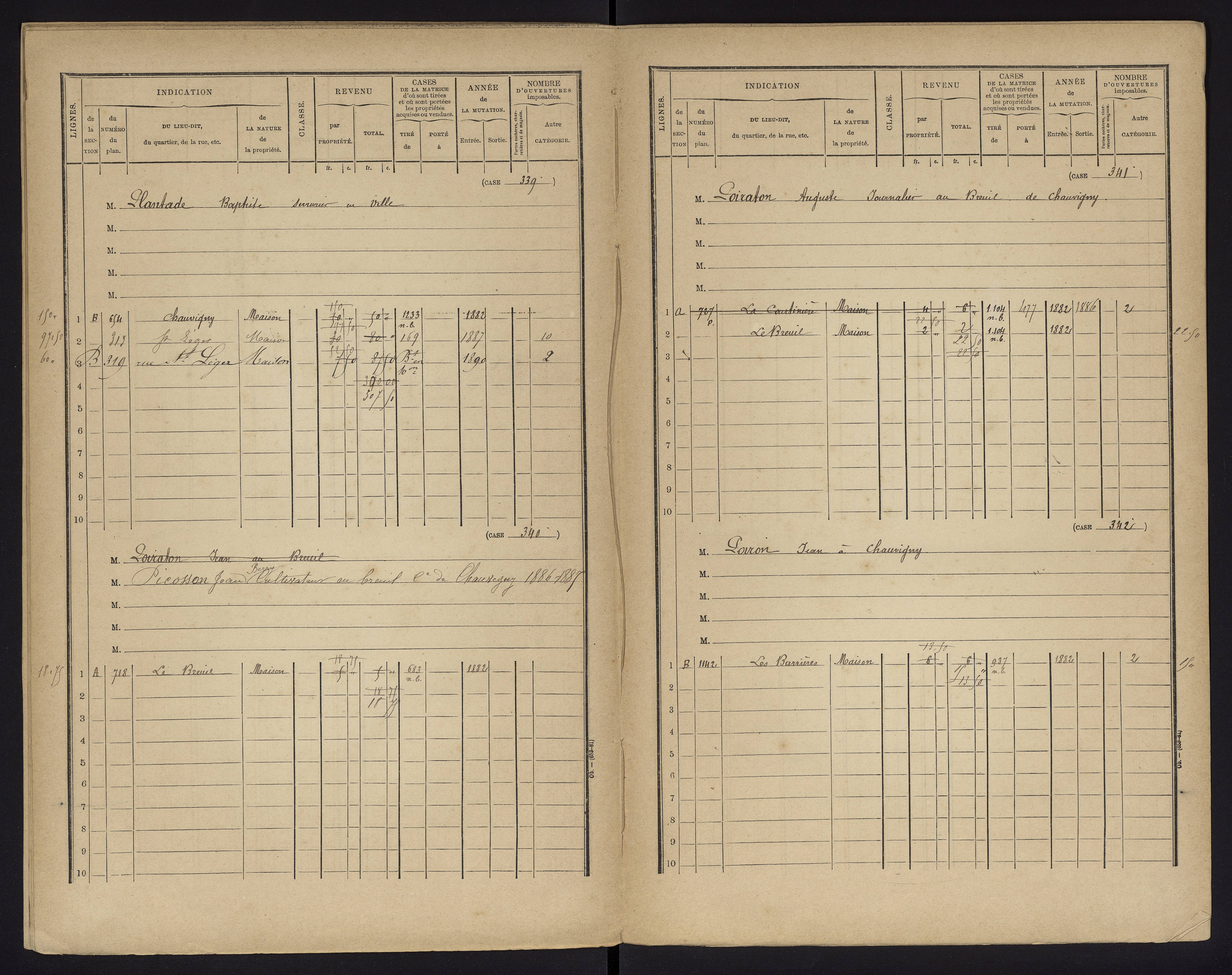 Chauvigny - FRAD086_cadastre Cases 1-600 