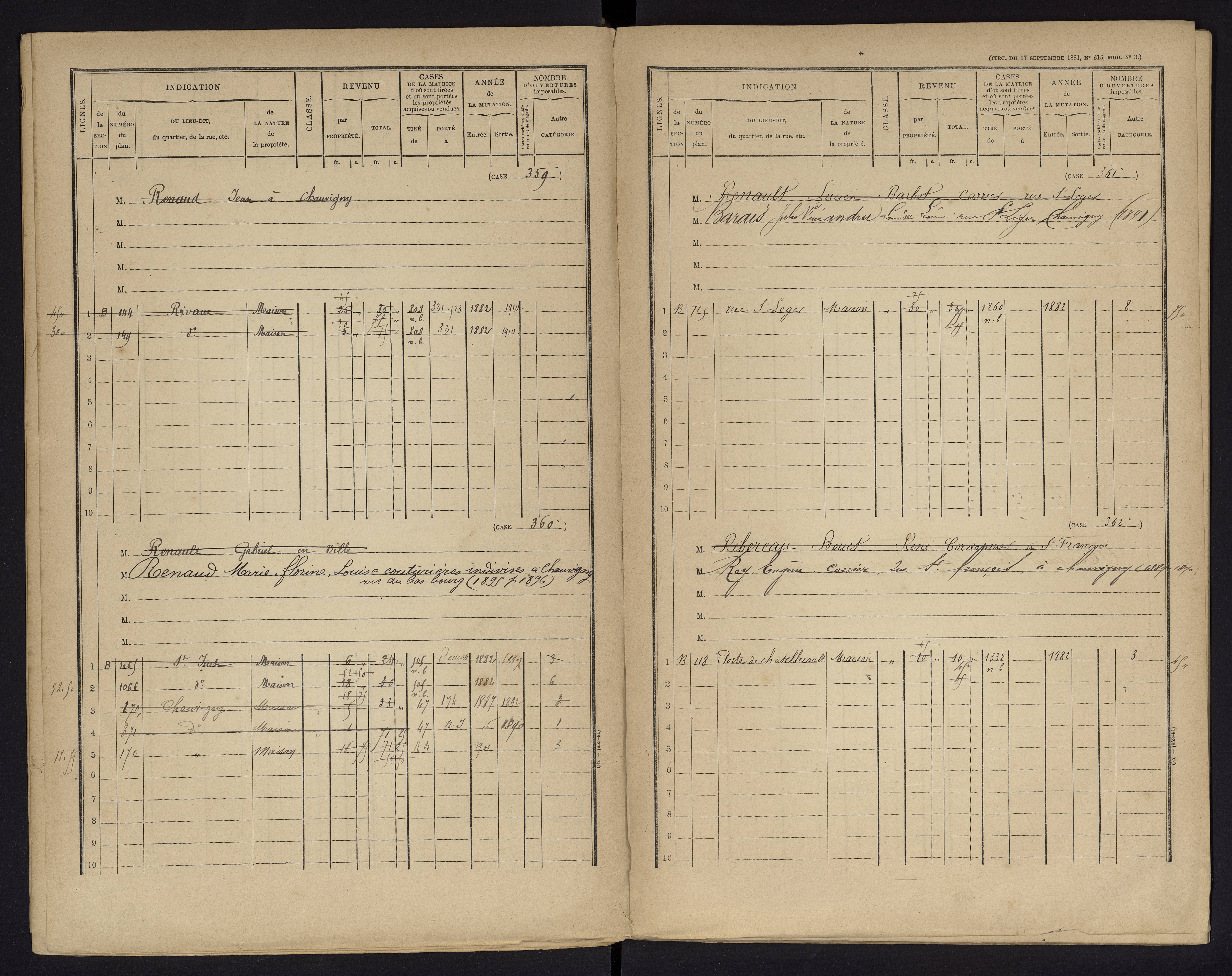 Chauvigny - FRAD086_cadastre Cases 1-600 