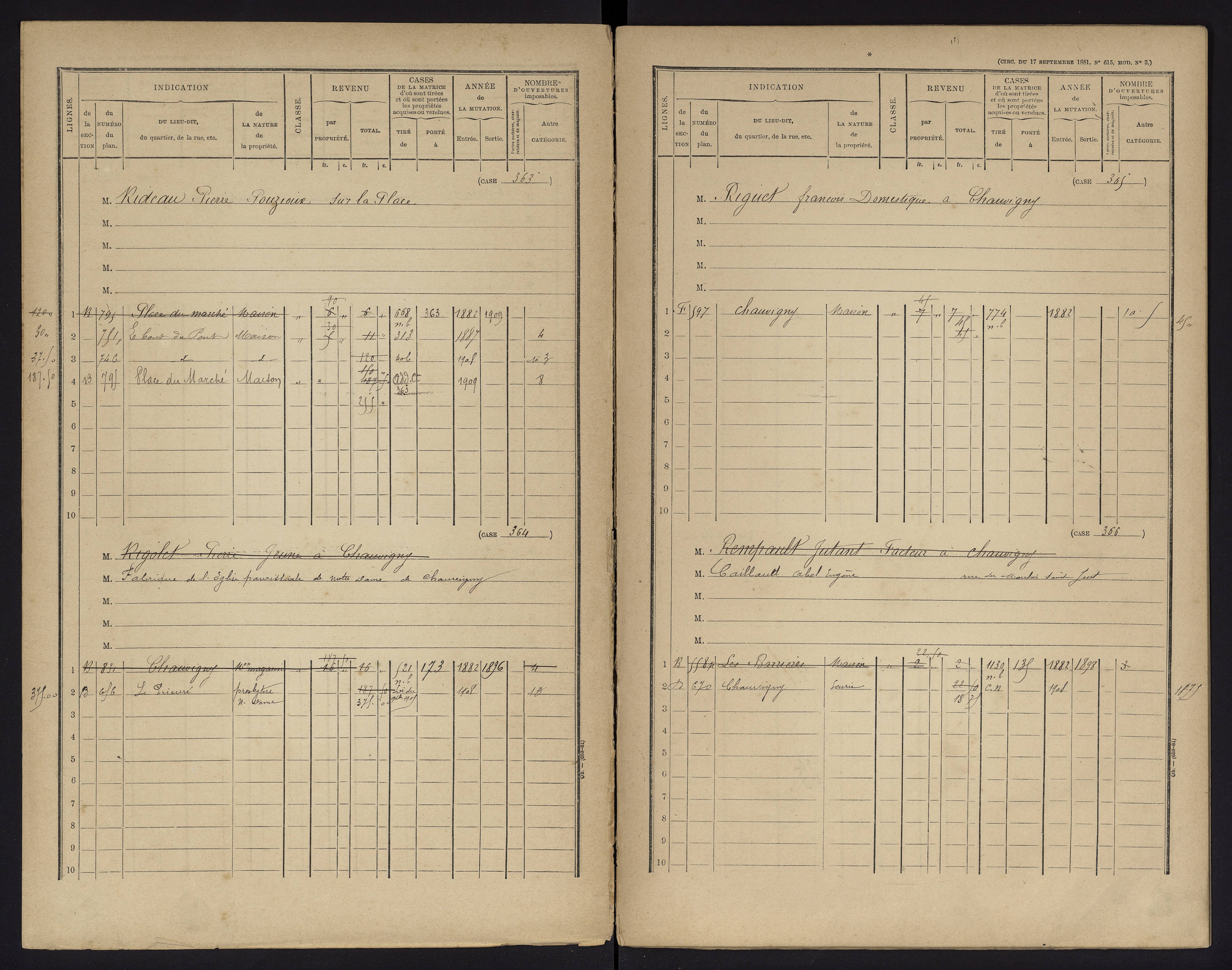Chauvigny - FRAD086_cadastre Cases 1-600 