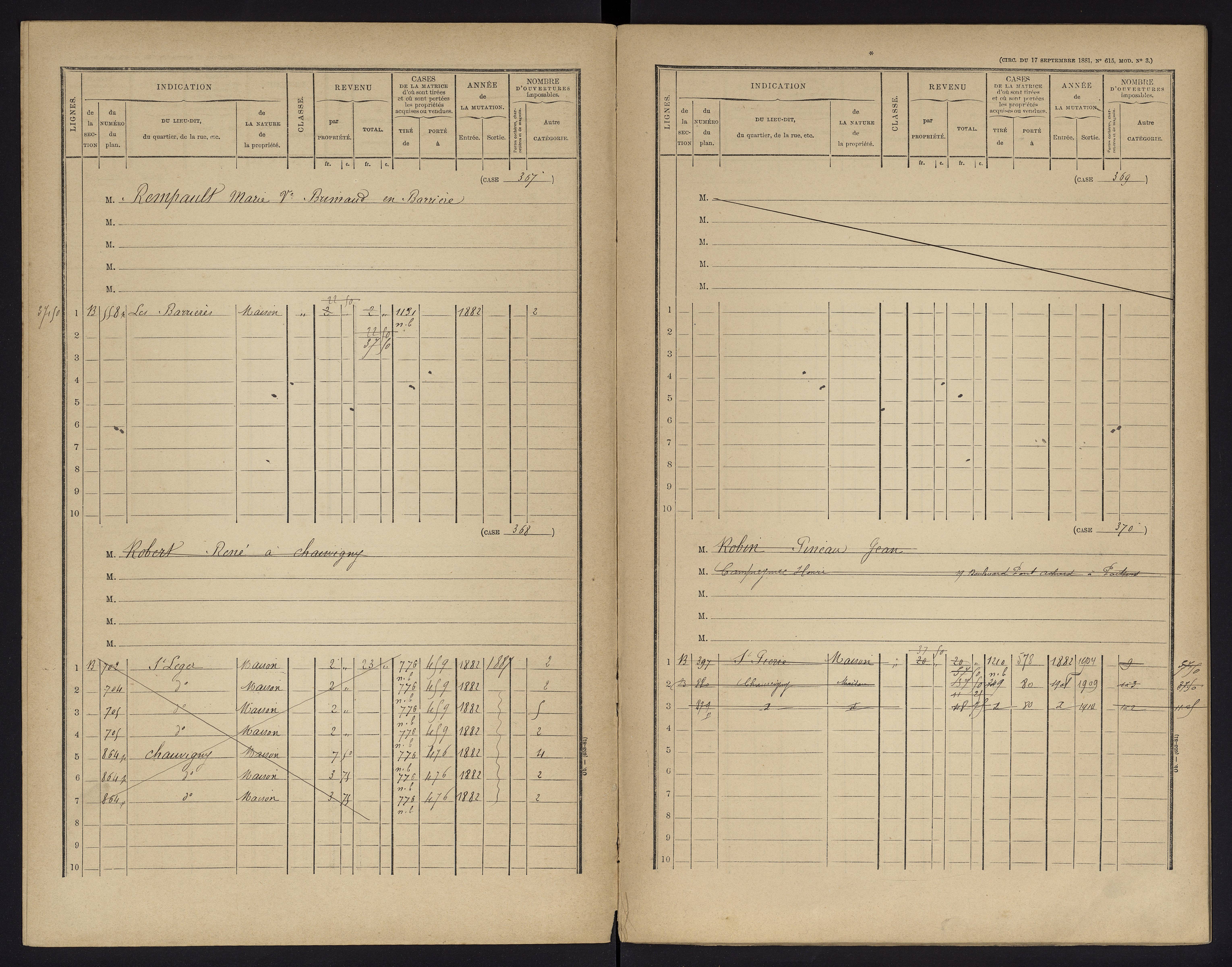 Chauvigny - FRAD086_cadastre Cases 1-600 