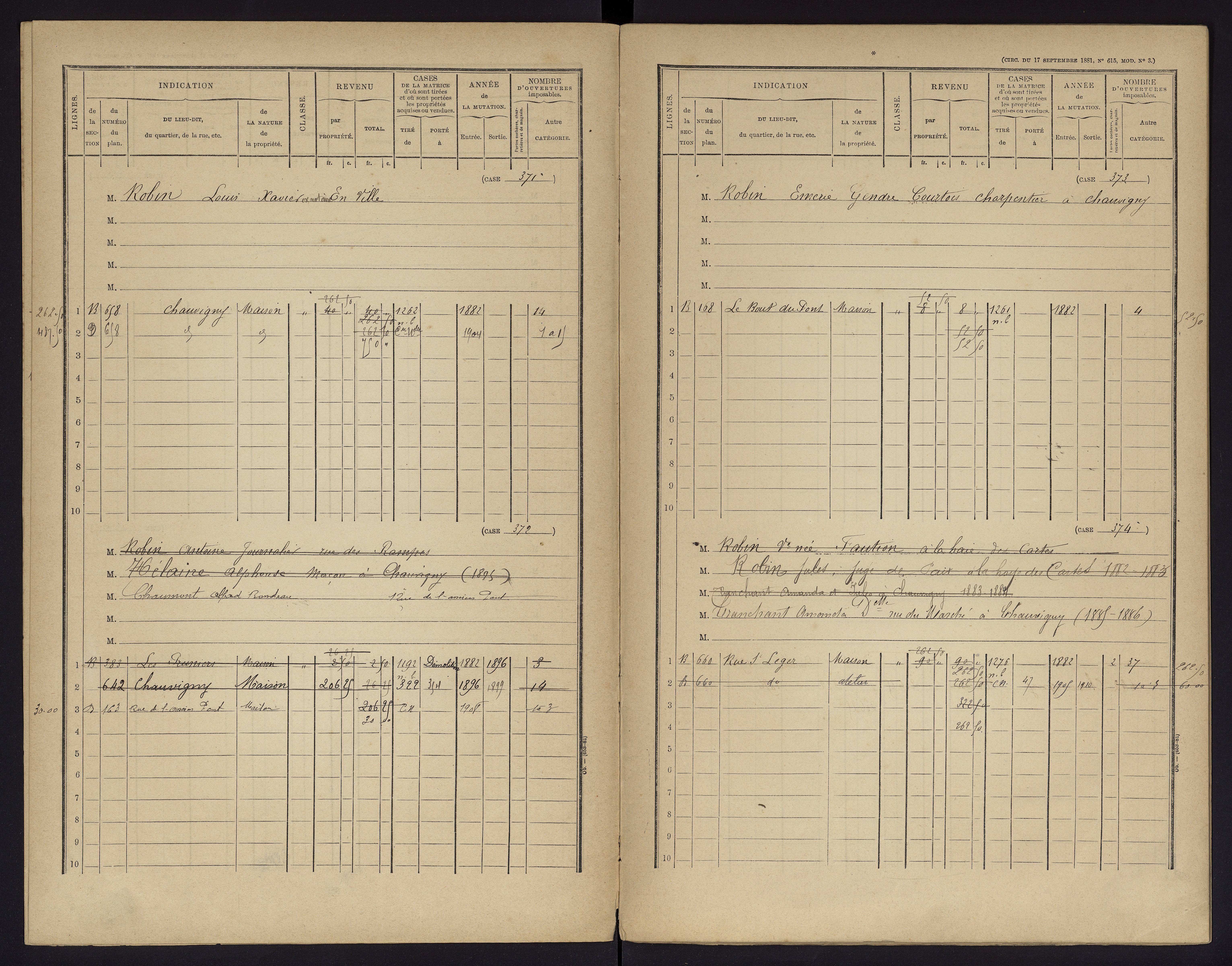 Chauvigny - FRAD086_cadastre Cases 1-600 