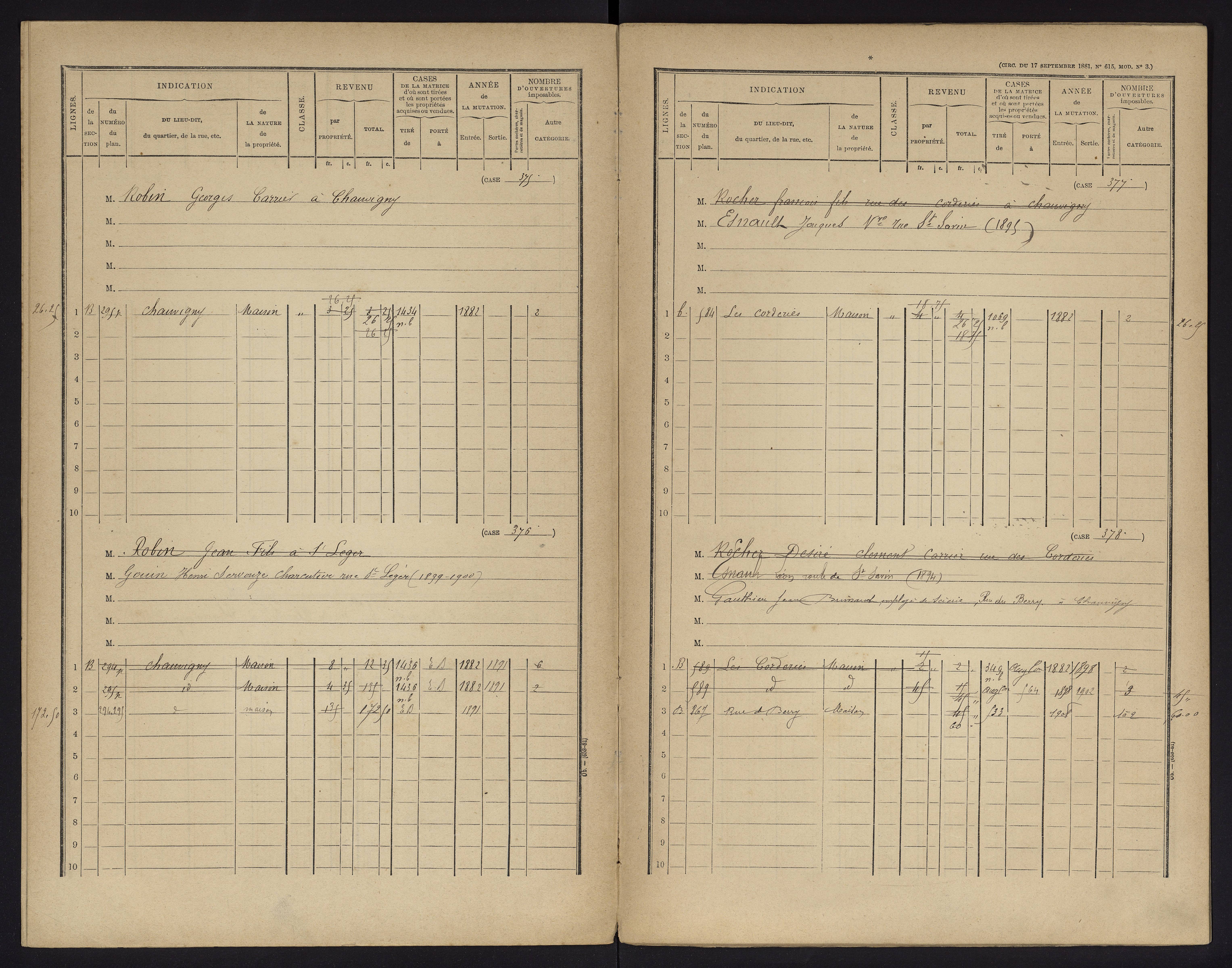 Chauvigny - FRAD086_cadastre Cases 1-600 