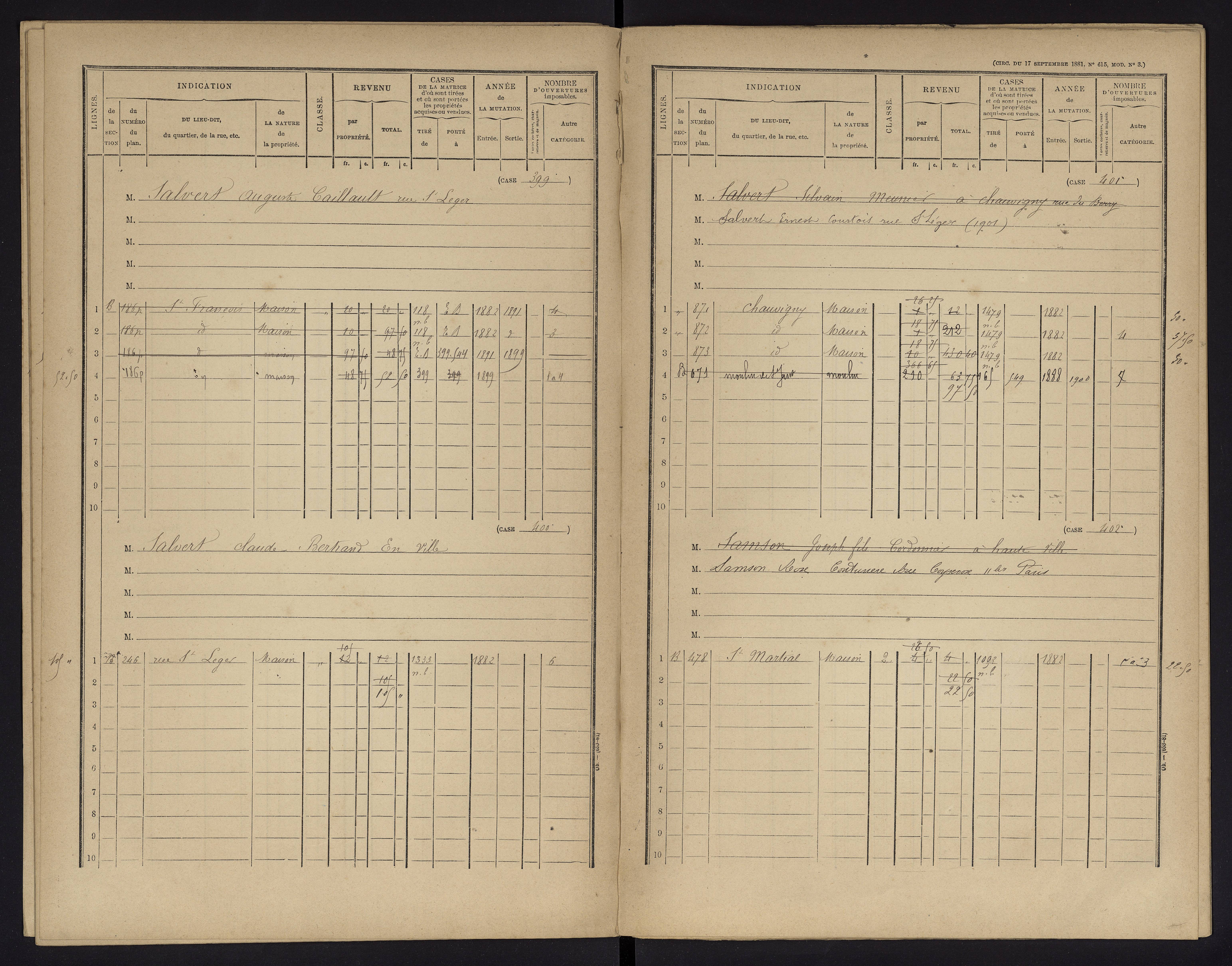 Chauvigny - FRAD086_cadastre Cases 1-600 