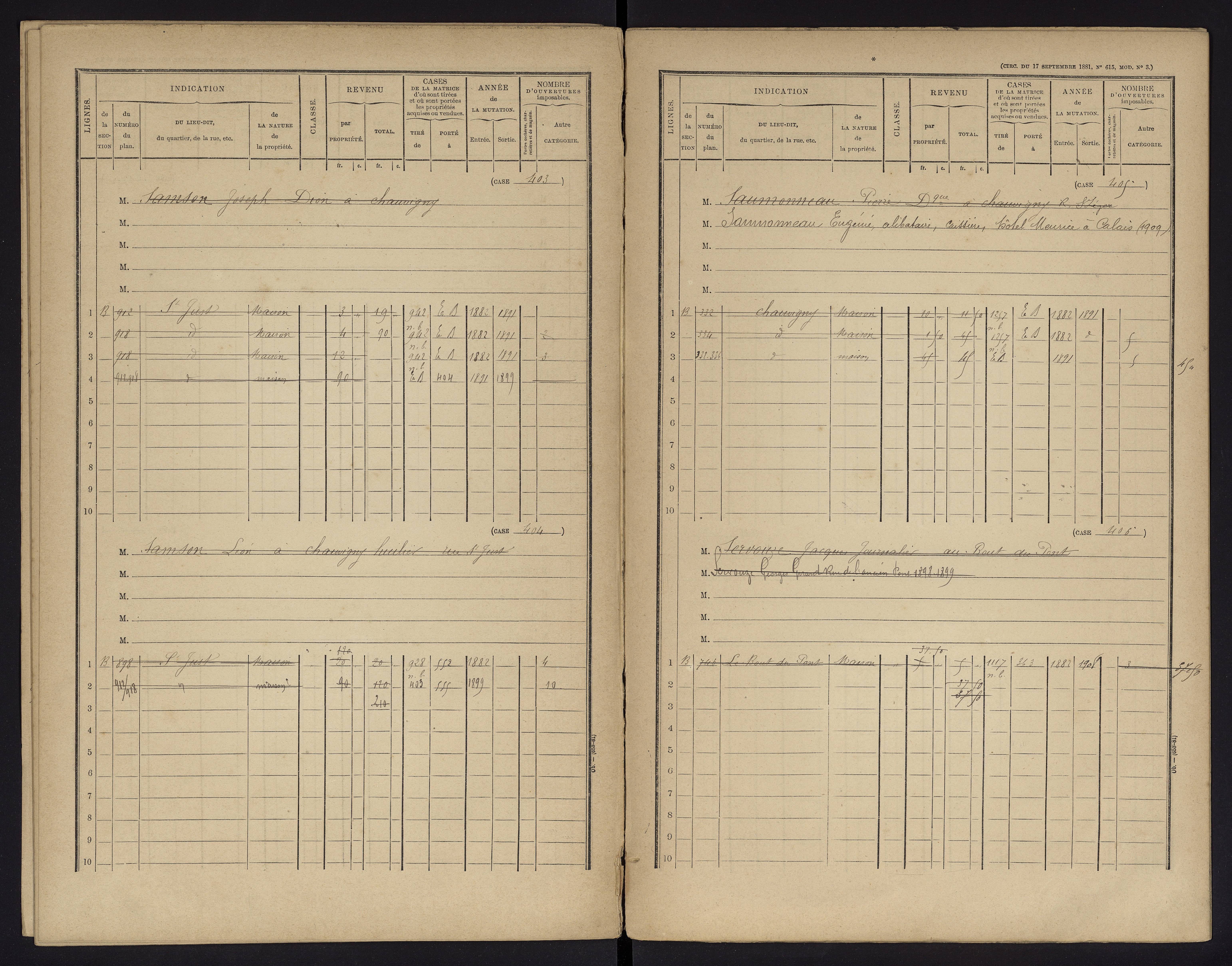 Chauvigny - FRAD086_cadastre Cases 1-600 