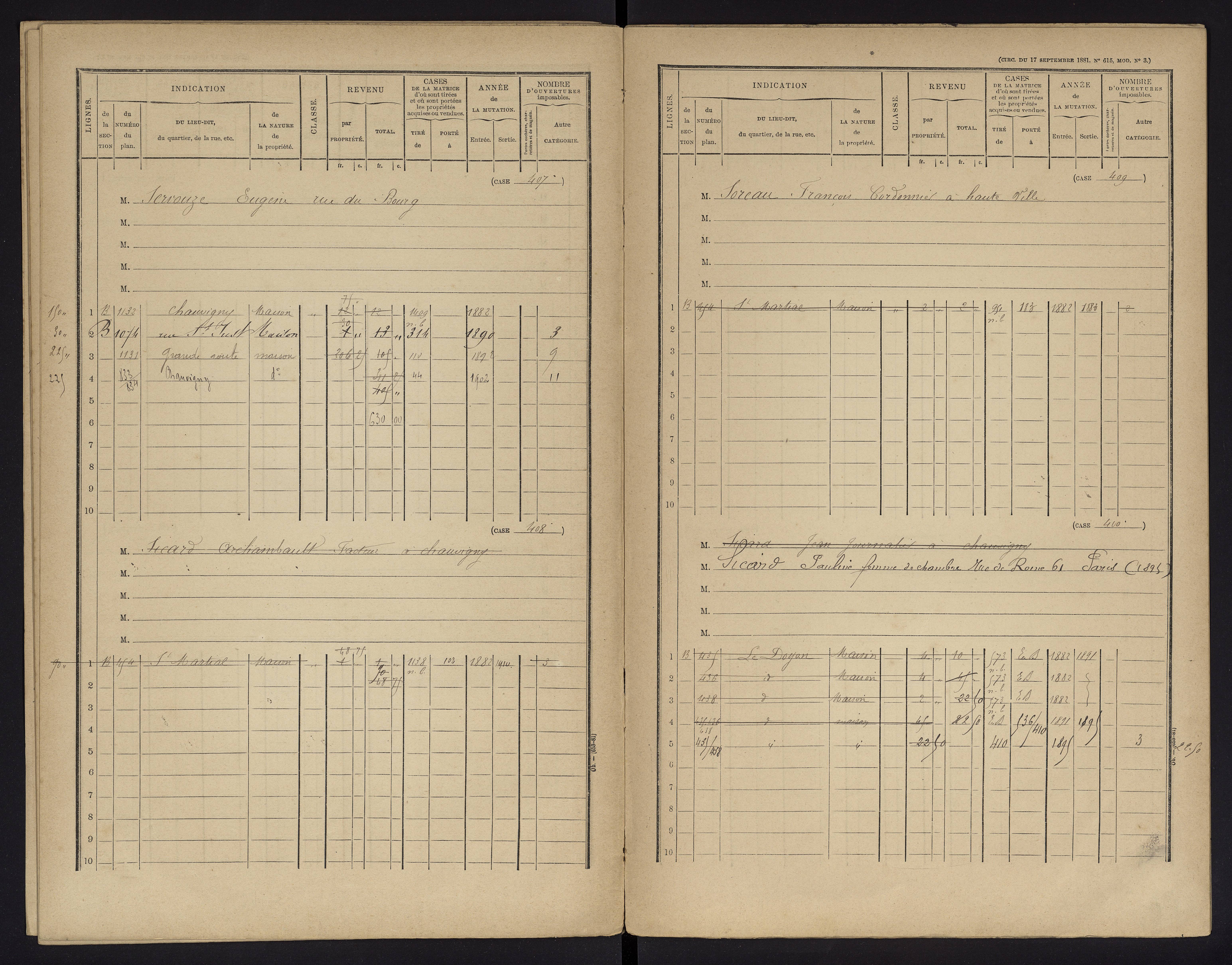 Chauvigny - FRAD086_cadastre Cases 1-600 
