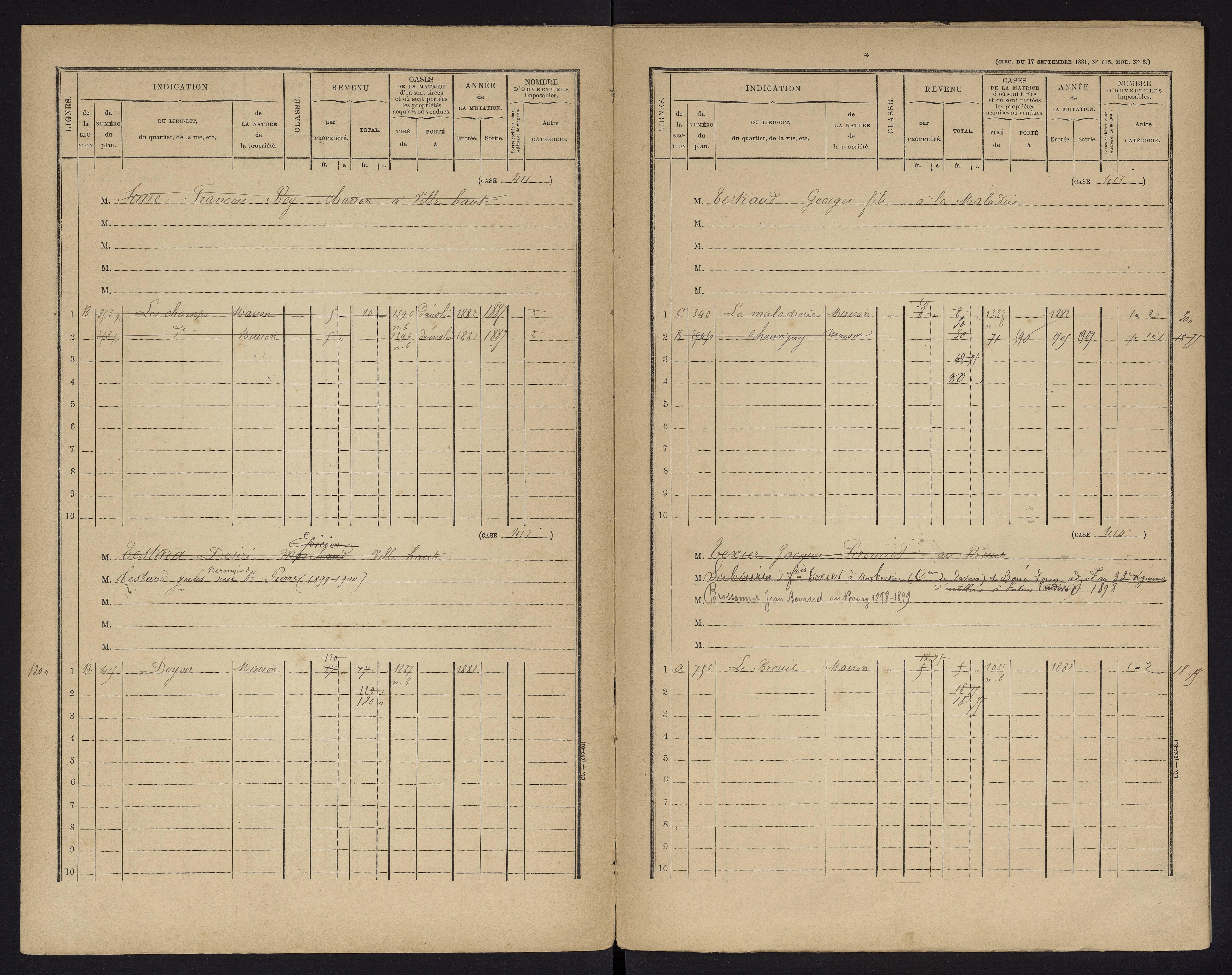 Chauvigny - FRAD086_cadastre Cases 1-600 