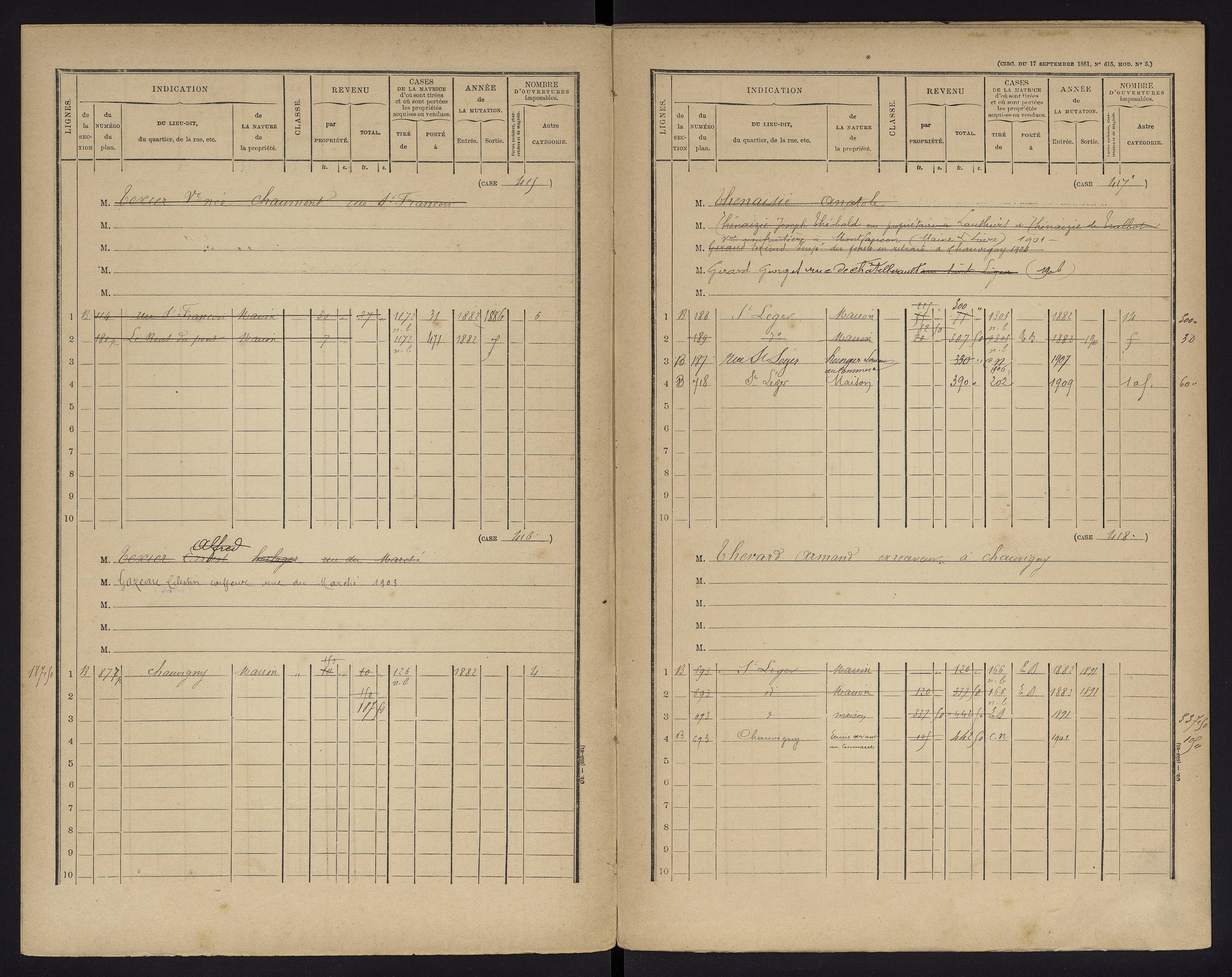 Chauvigny - FRAD086_cadastre Cases 1-600 