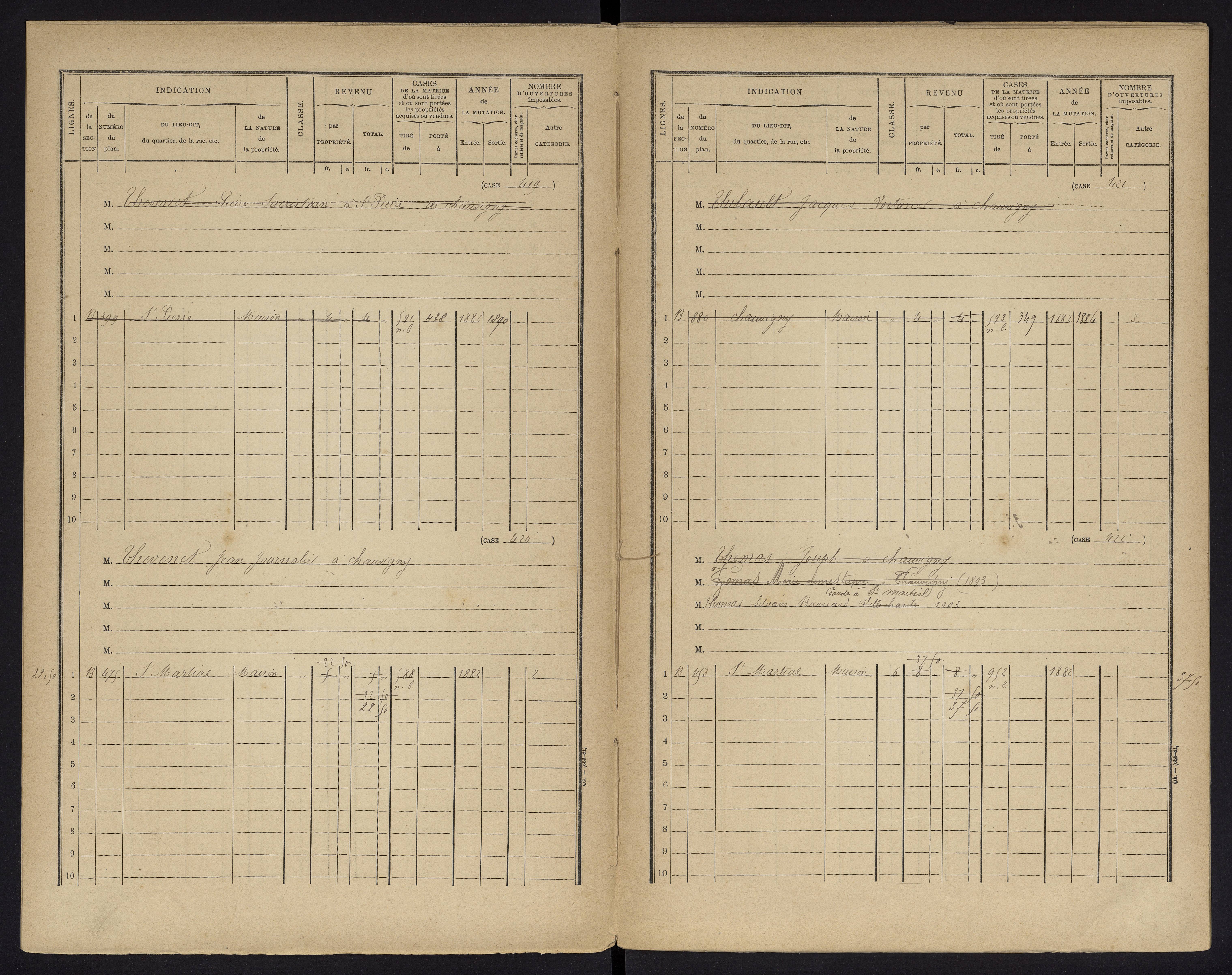 Chauvigny - FRAD086_cadastre Cases 1-600 