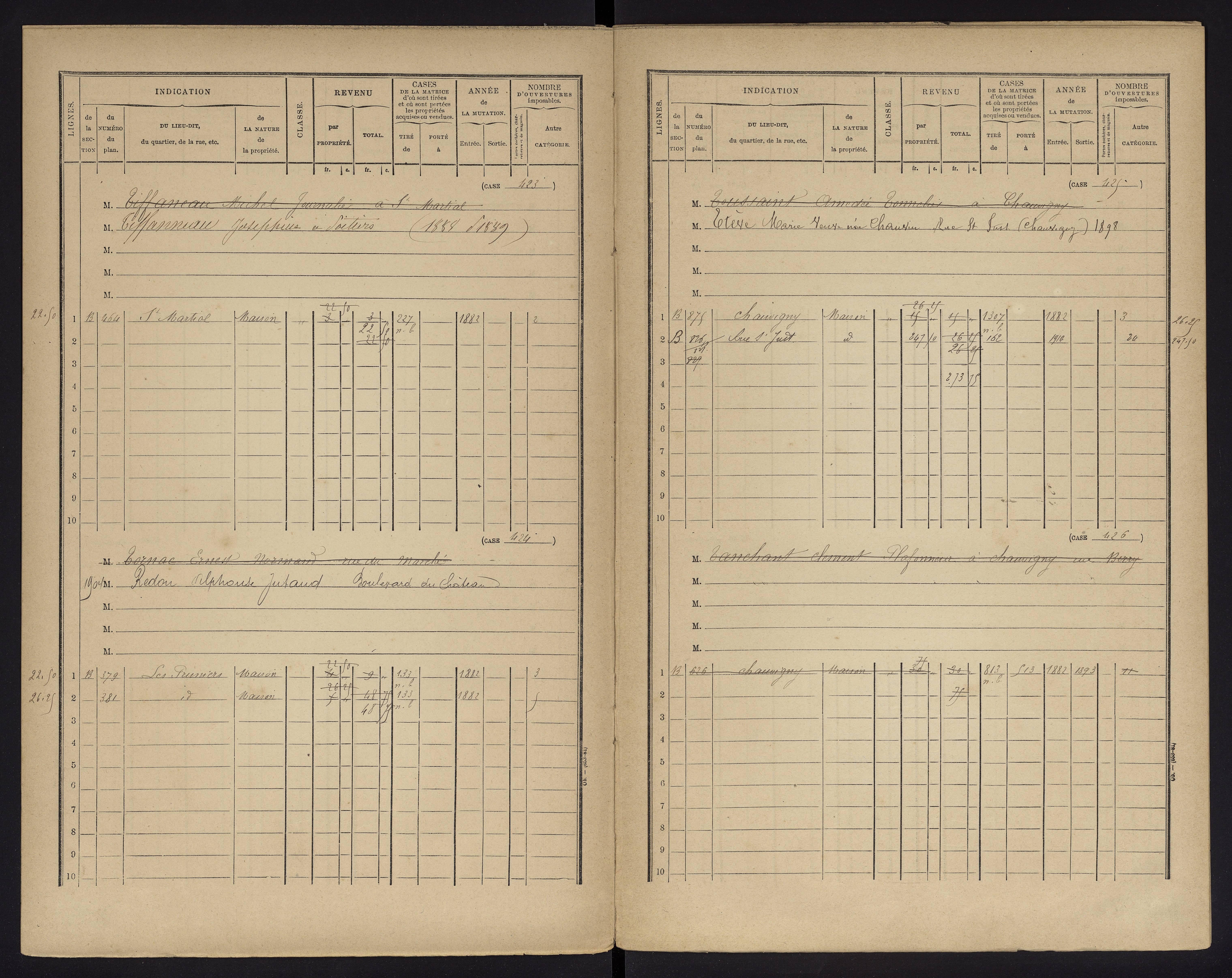 Chauvigny - FRAD086_cadastre Cases 1-600 