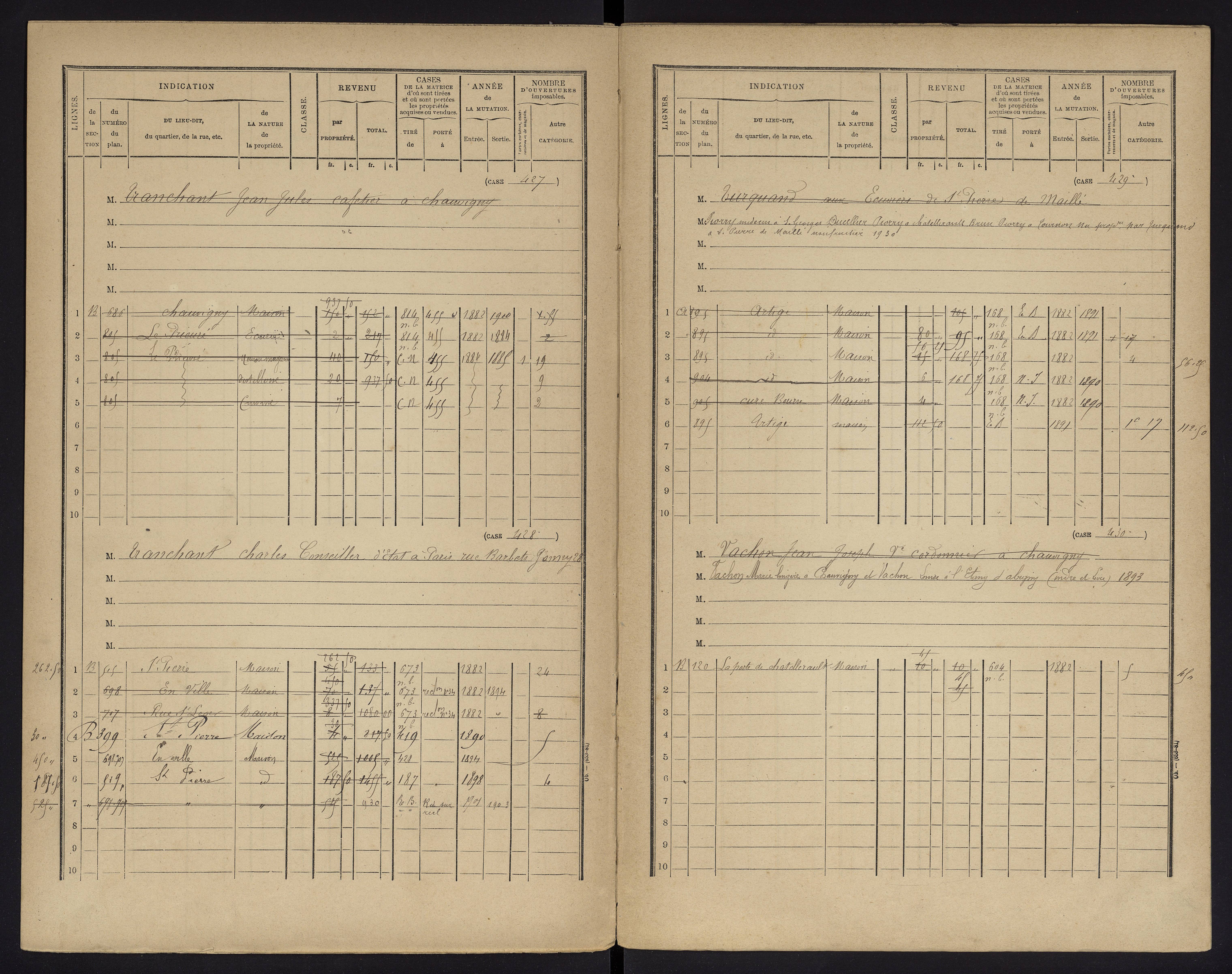 Chauvigny - FRAD086_cadastre Cases 1-600 