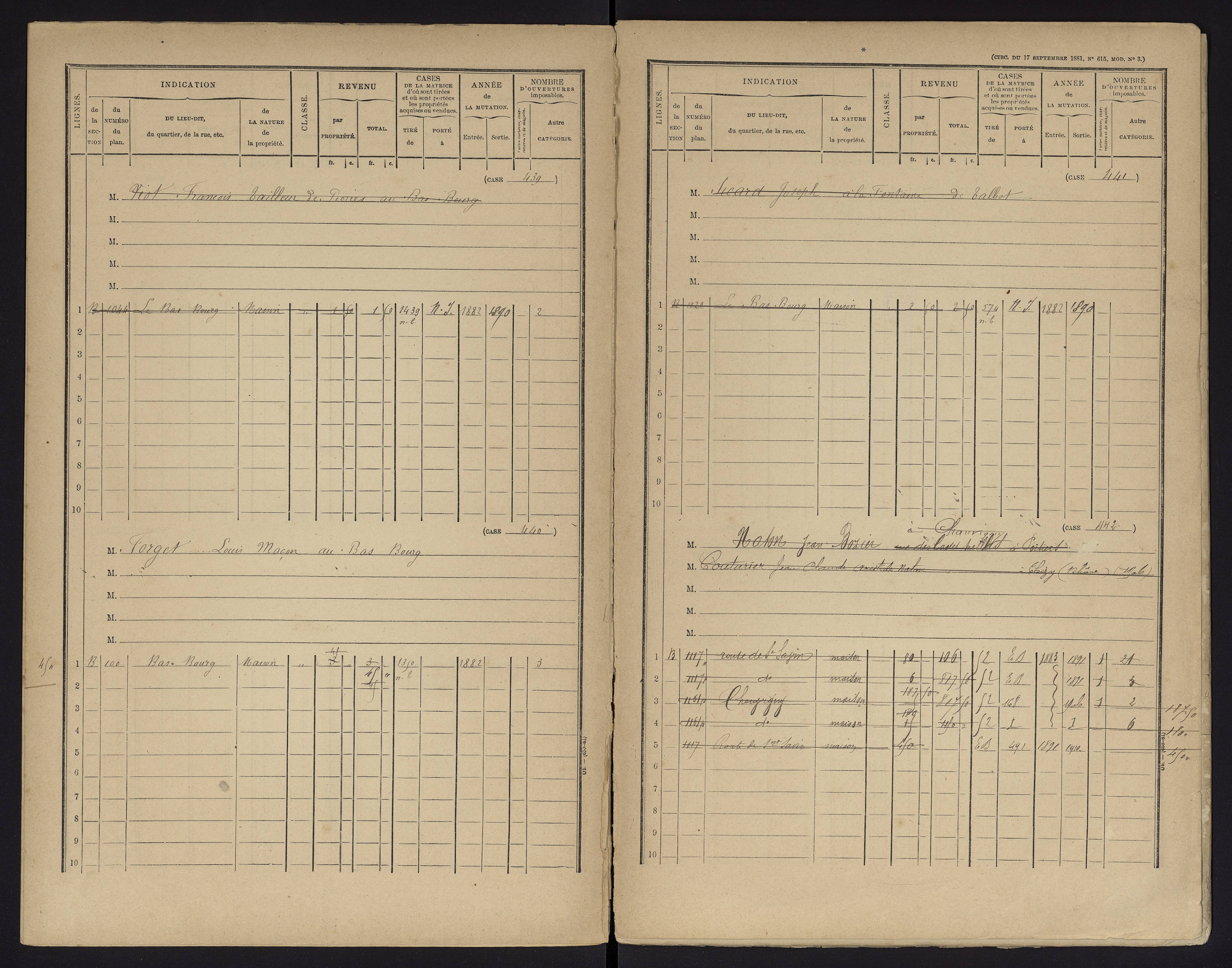 Chauvigny - FRAD086_cadastre Cases 1-600 
