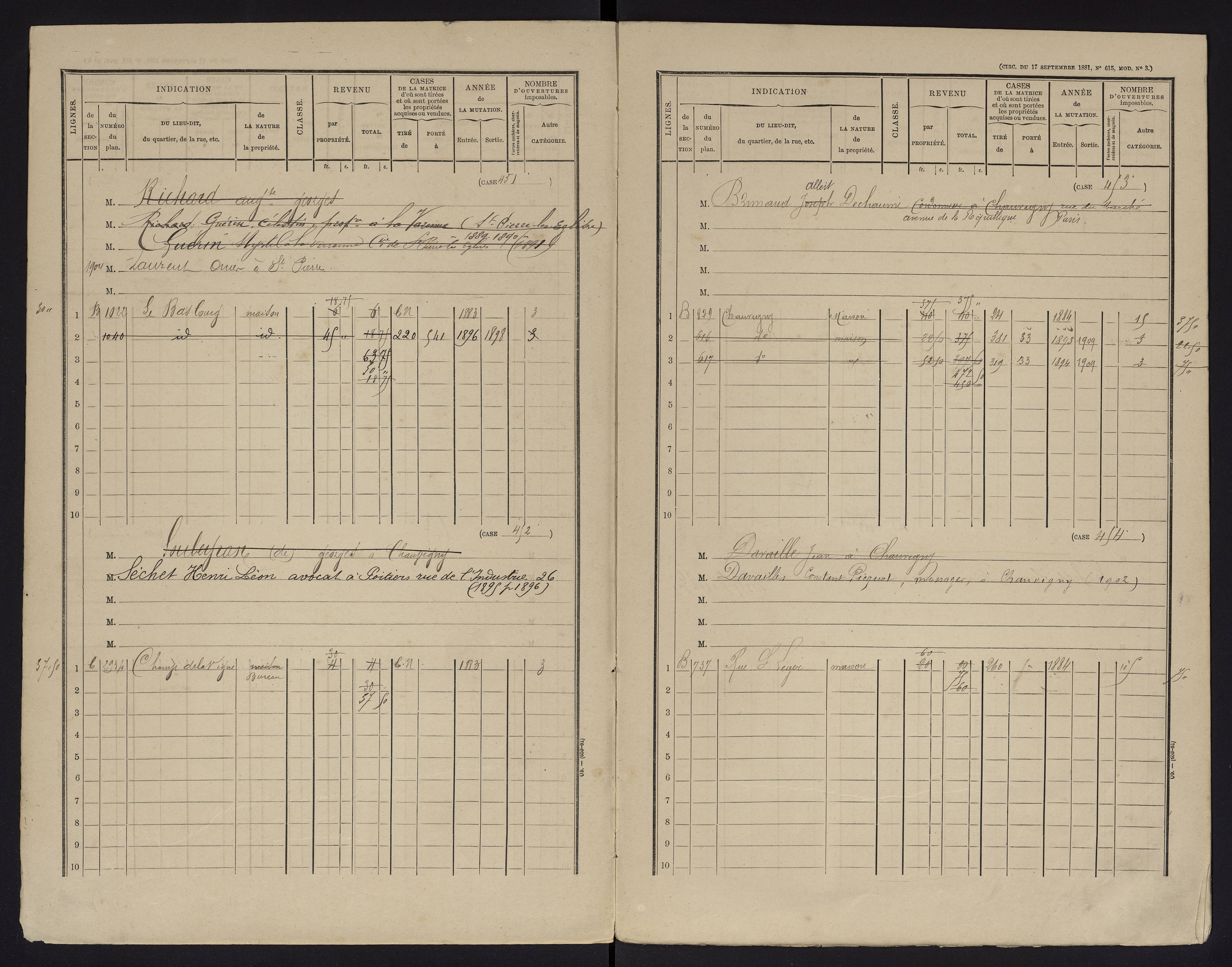 Chauvigny - FRAD086_cadastre Cases 1-600 