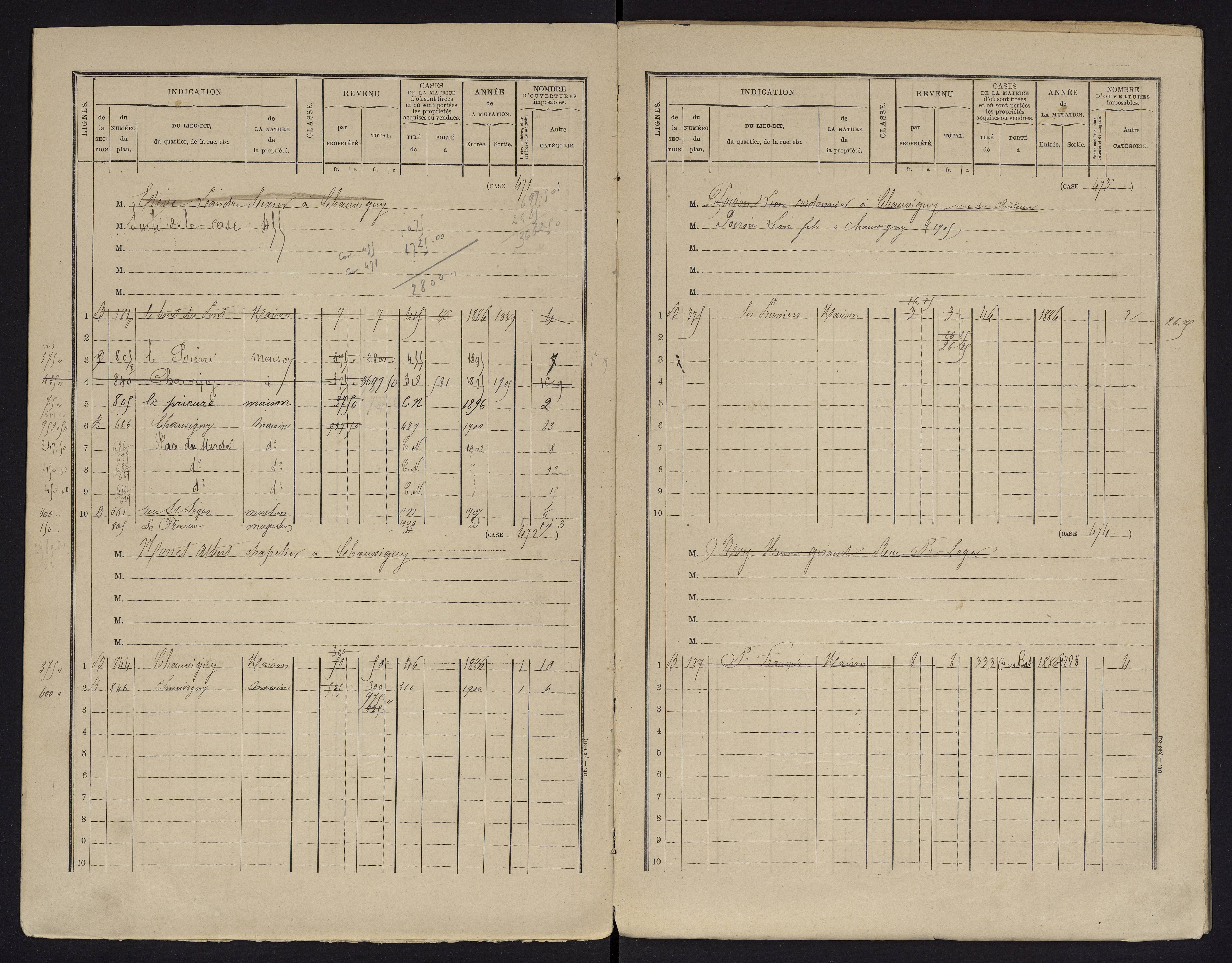 Chauvigny - FRAD086_cadastre Cases 1-600 