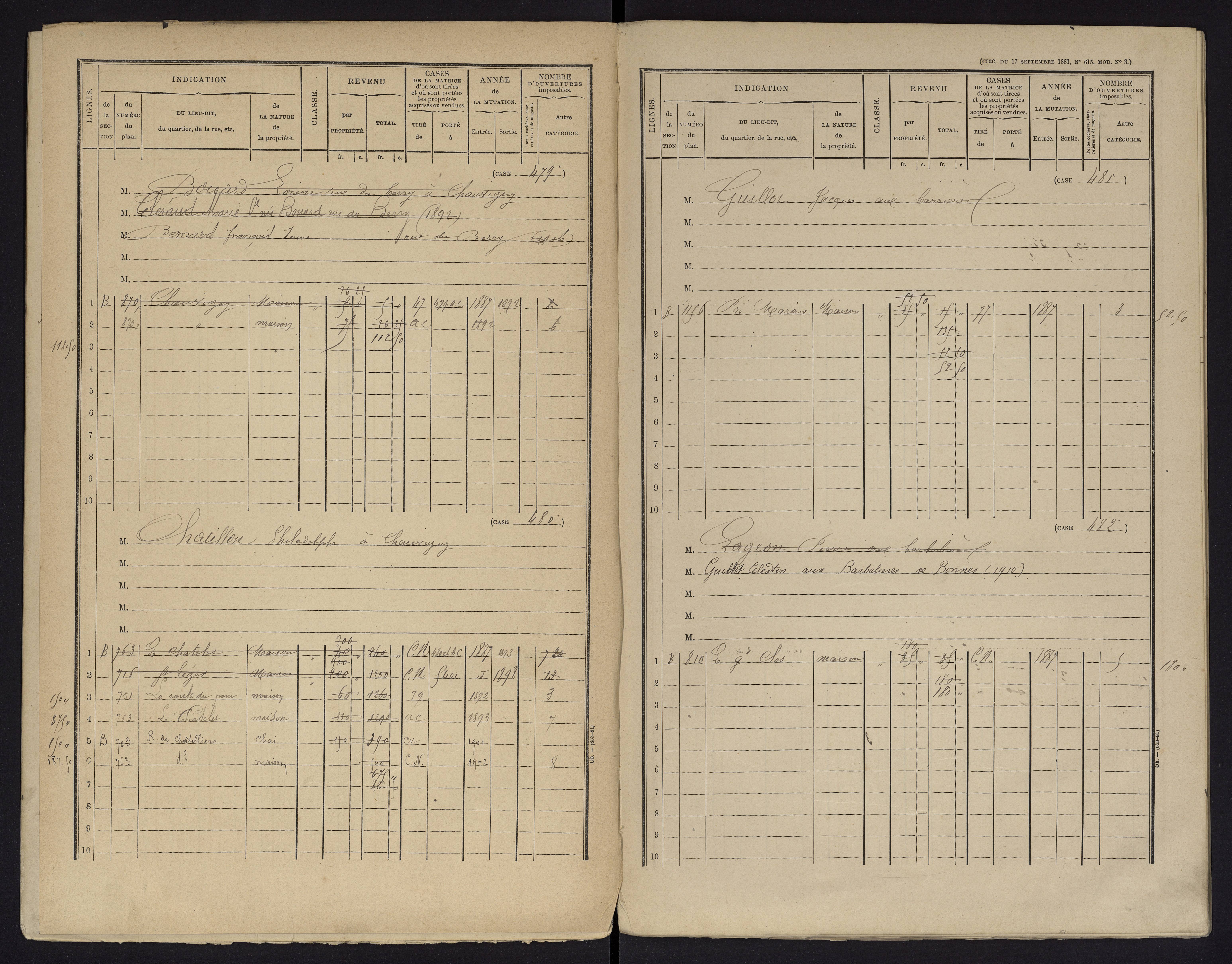 Chauvigny - FRAD086_cadastre Cases 1-600 