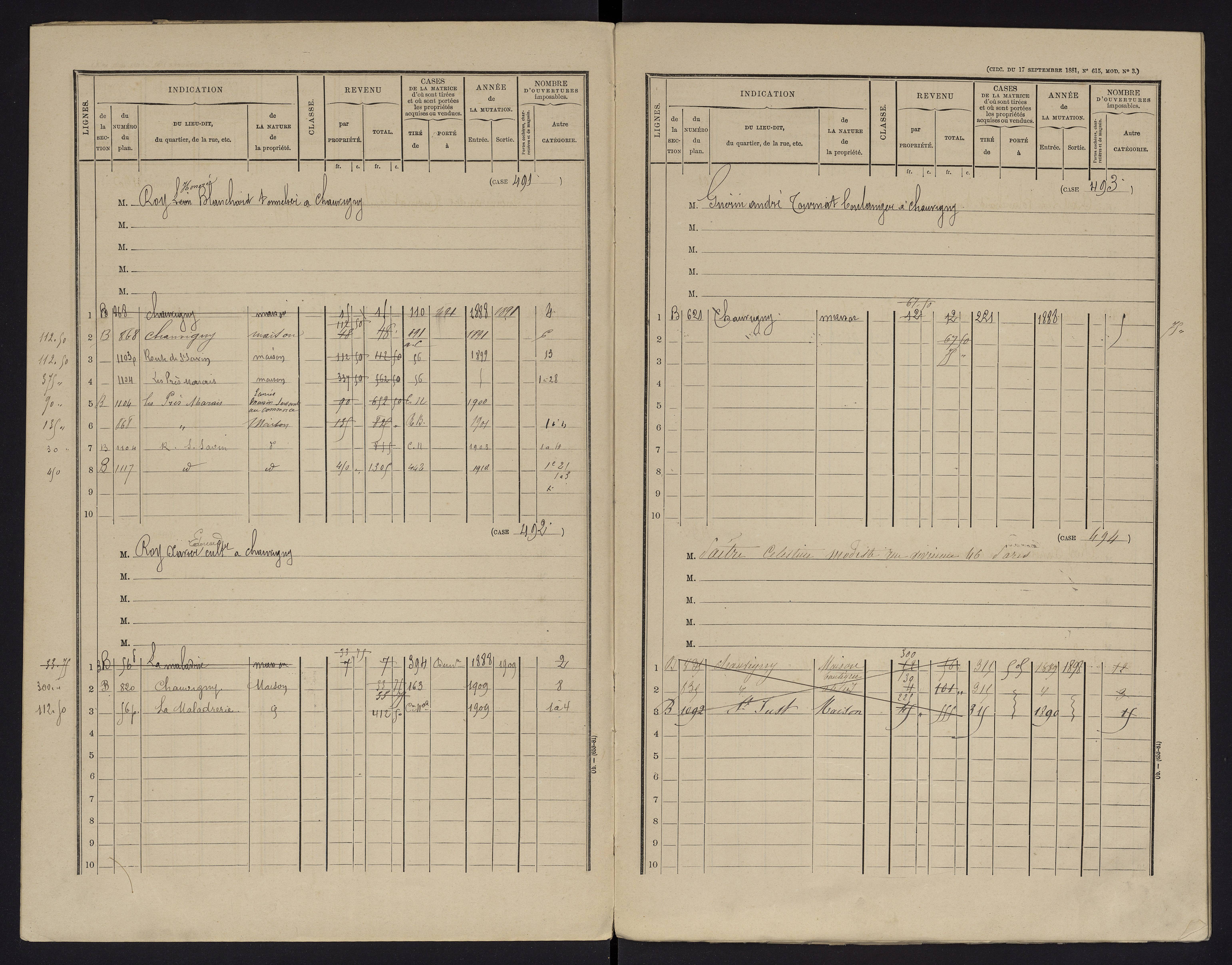 Chauvigny - FRAD086_cadastre Cases 1-600 