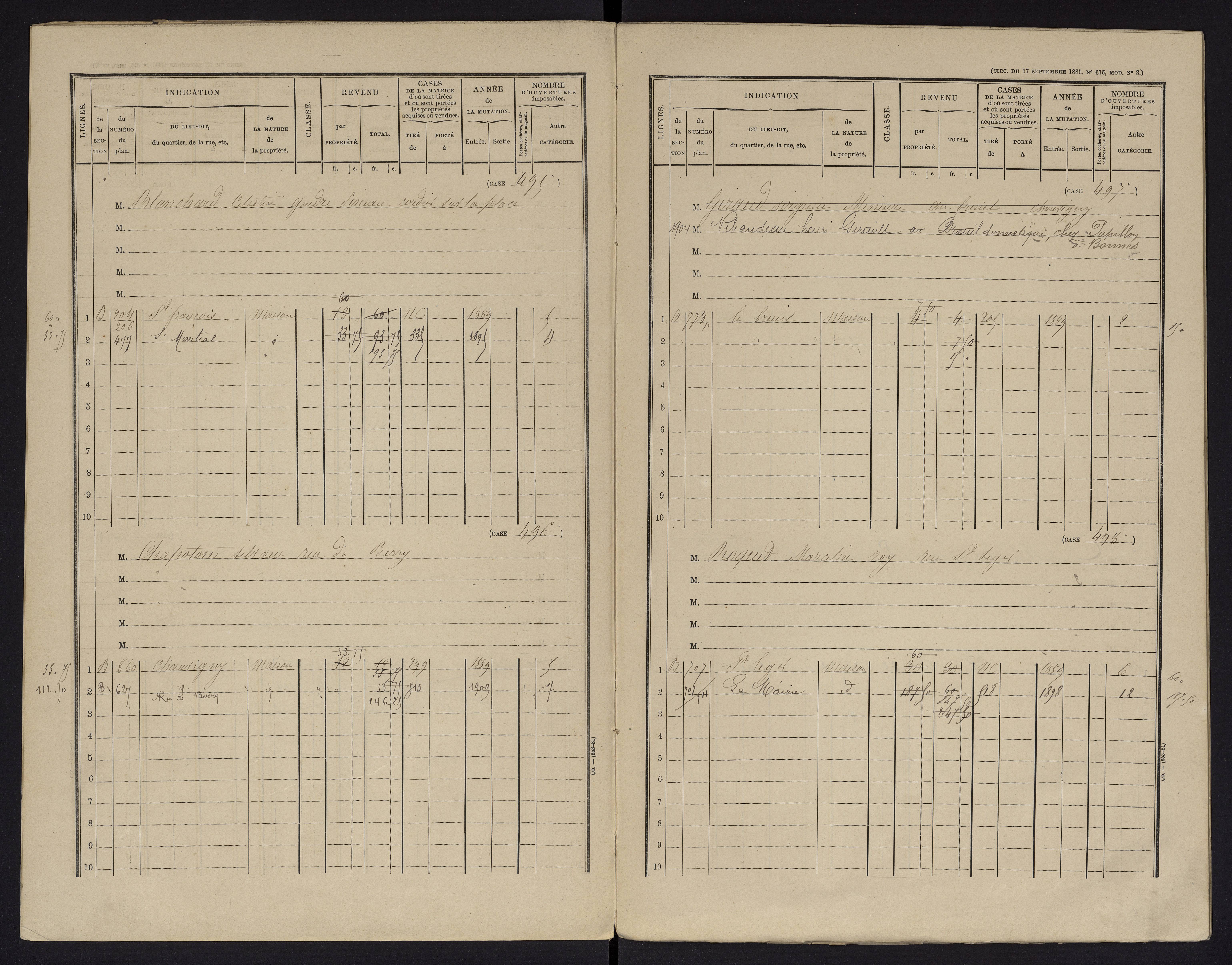 Chauvigny - FRAD086_cadastre Cases 1-600 