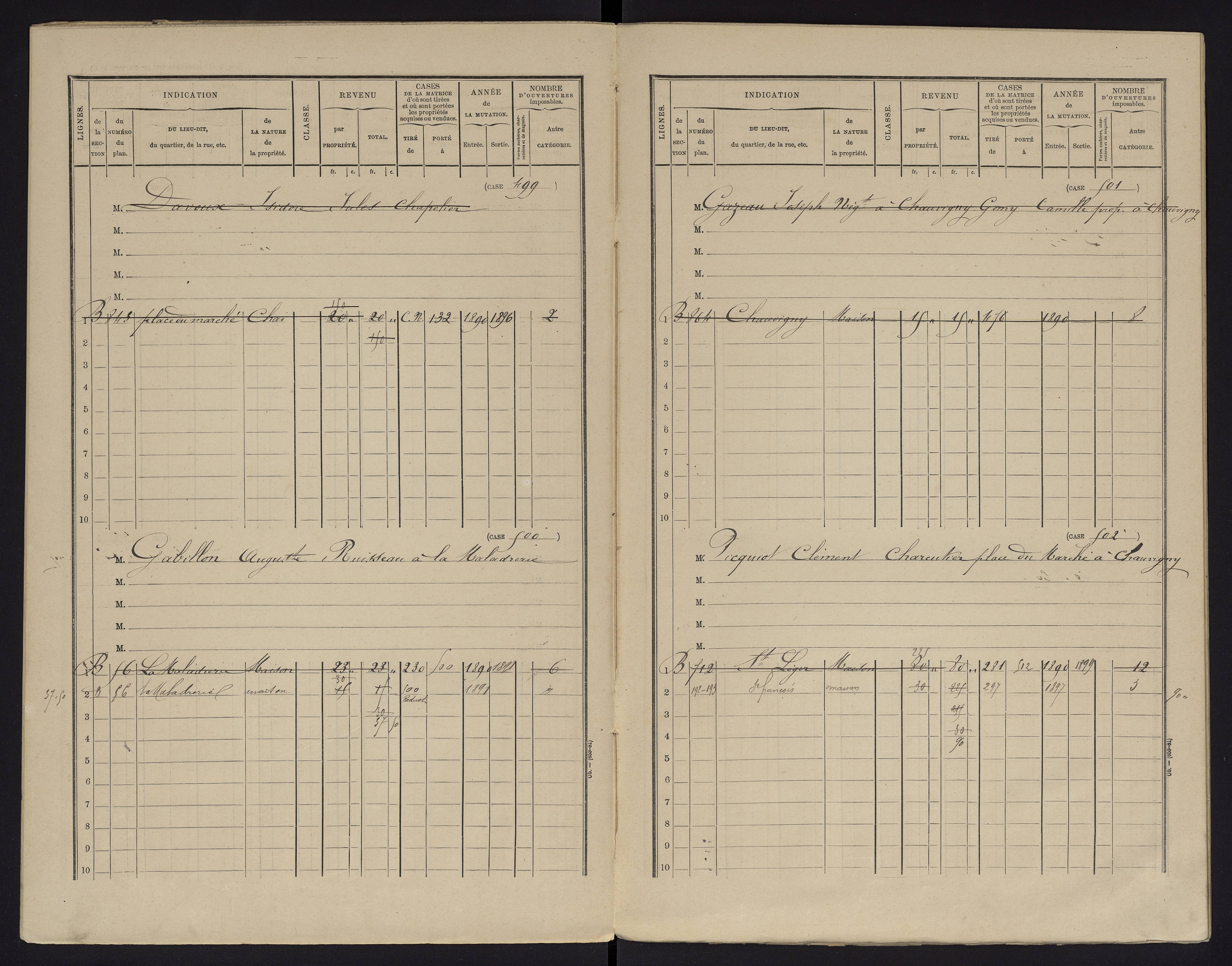 Chauvigny - FRAD086_cadastre Cases 1-600 