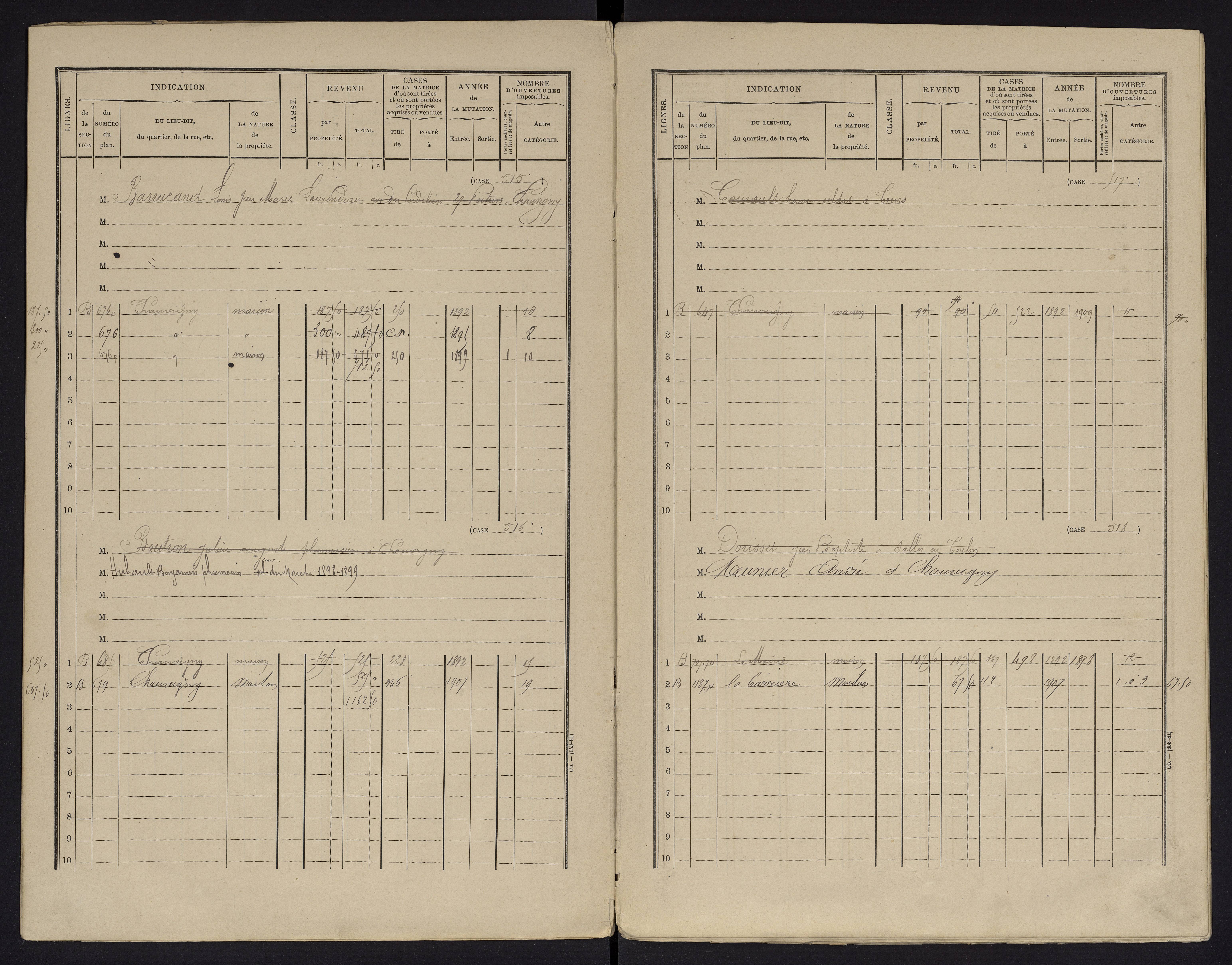 Chauvigny - FRAD086_cadastre Cases 1-600 