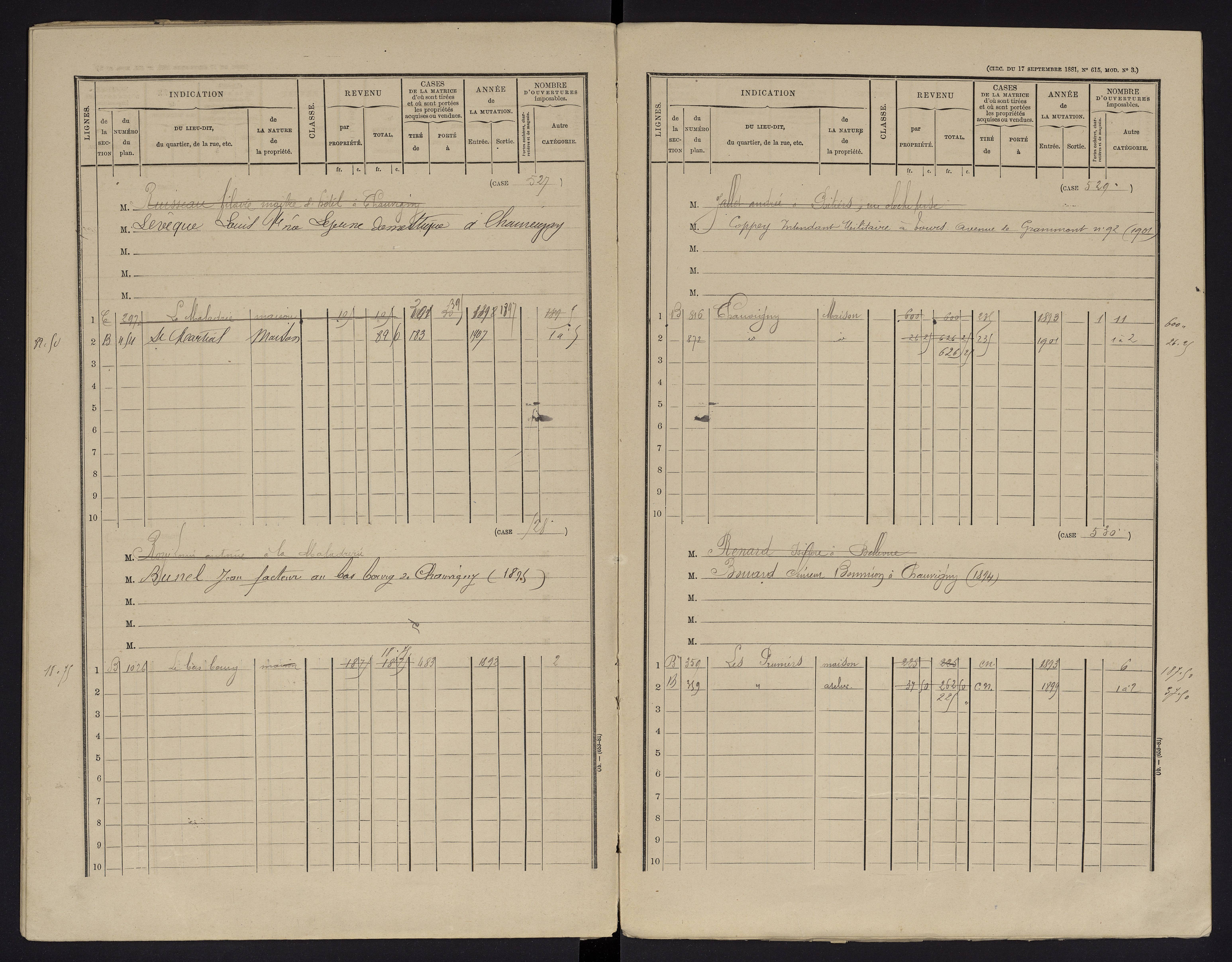 Chauvigny - FRAD086_cadastre Cases 1-600 