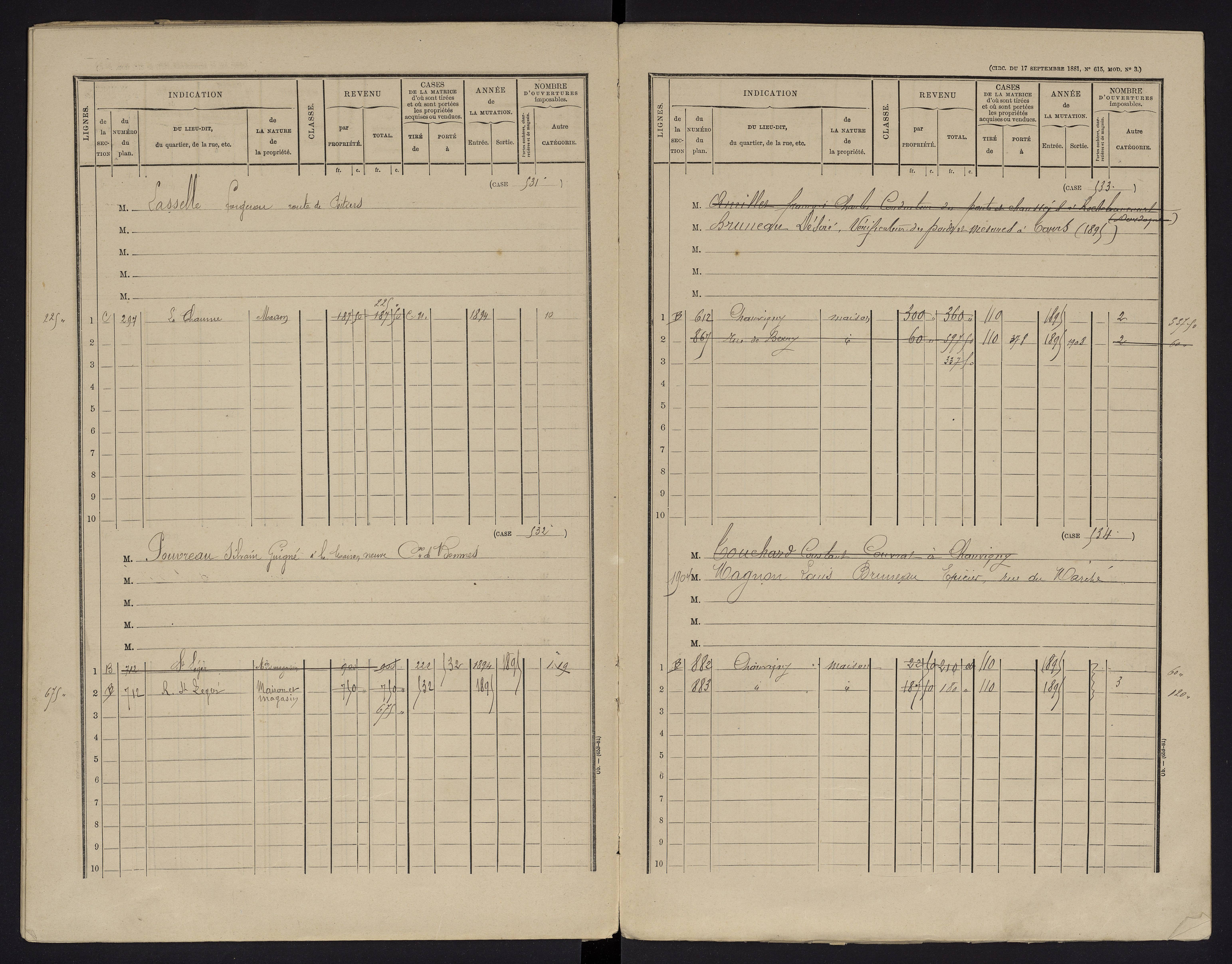 Chauvigny - FRAD086_cadastre Cases 1-600 