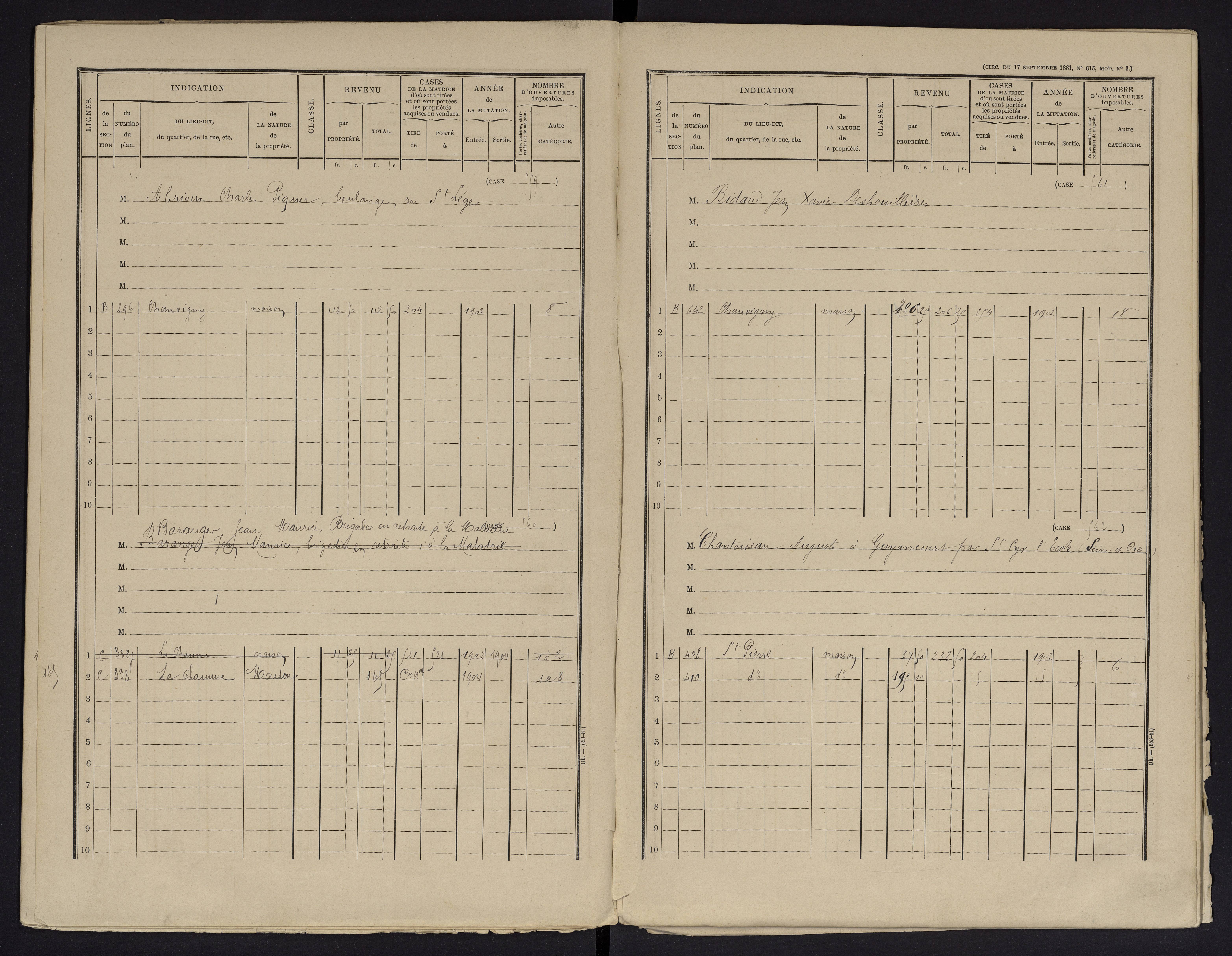 Chauvigny - FRAD086_cadastre Cases 1-600 