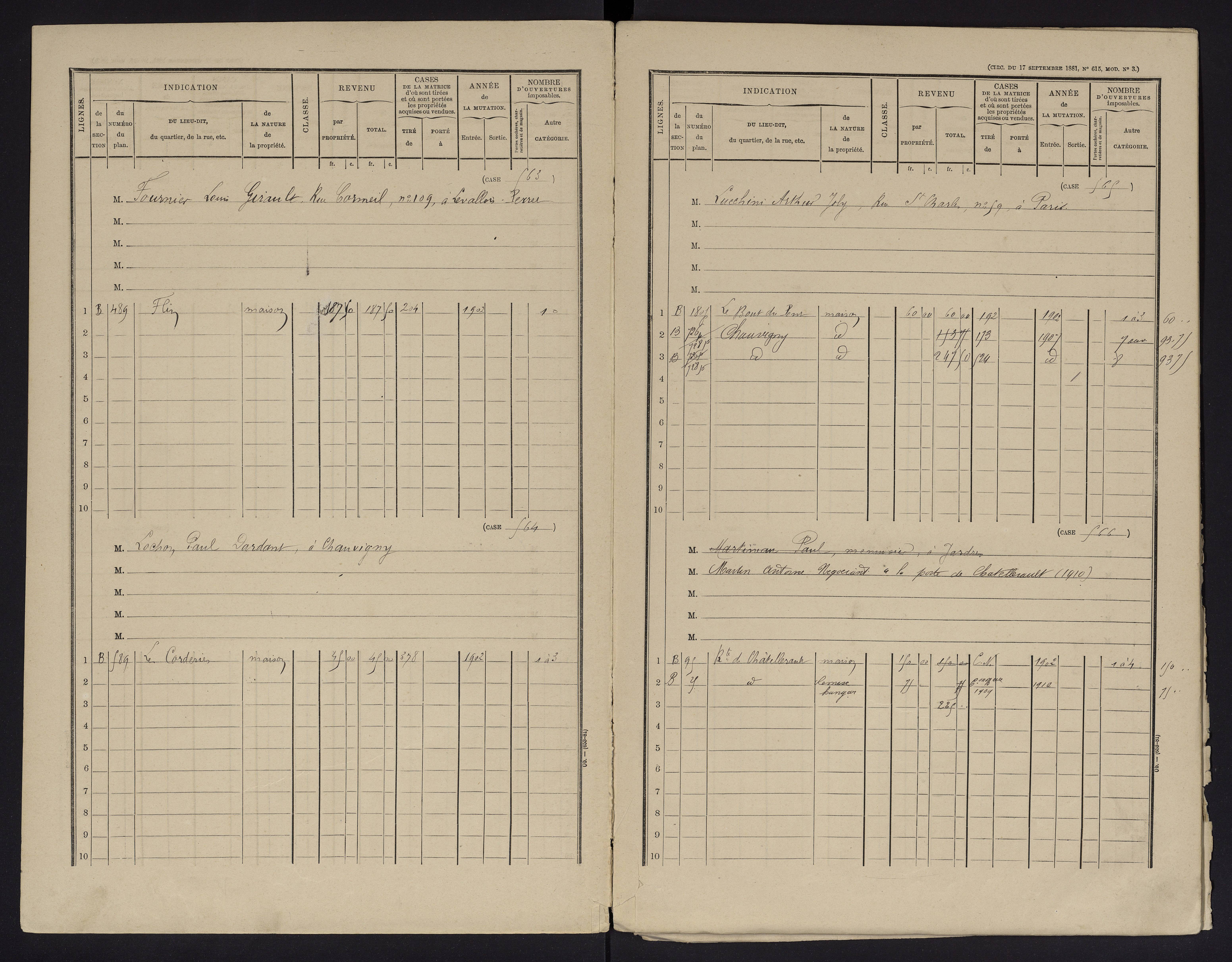 Chauvigny - FRAD086_cadastre Cases 1-600 