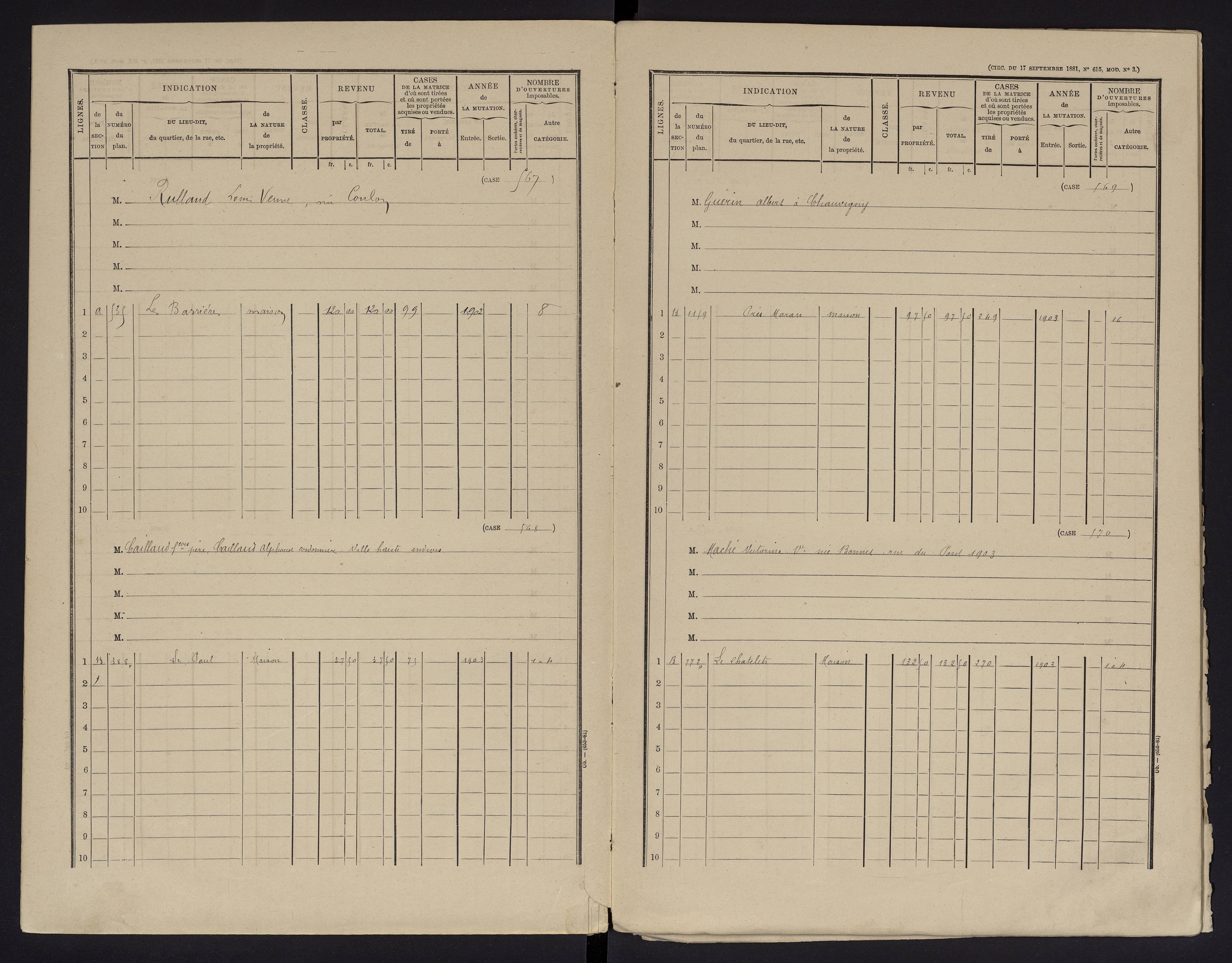 Chauvigny - FRAD086_cadastre Cases 1-600 