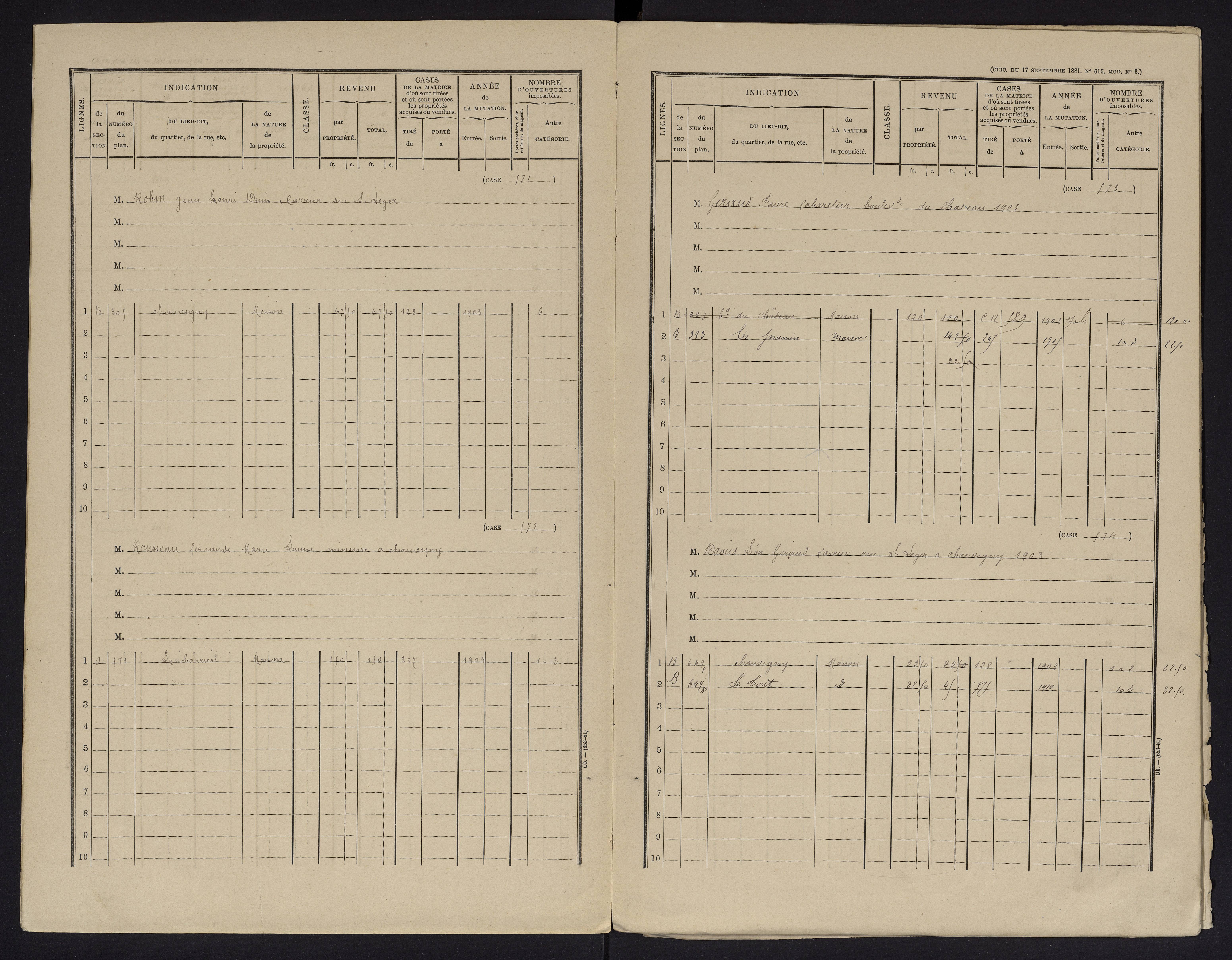 Chauvigny - FRAD086_cadastre Cases 1-600 