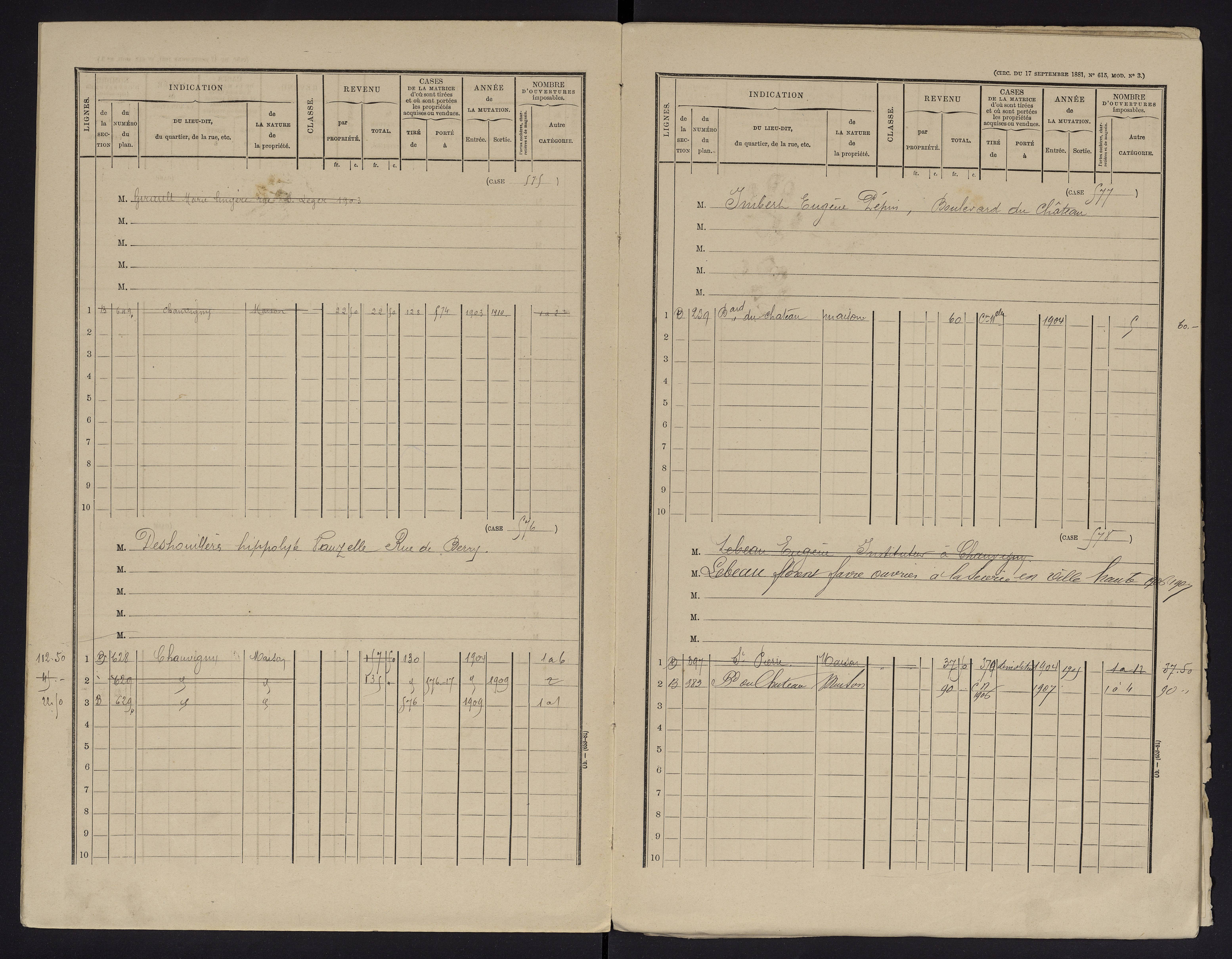 Chauvigny - FRAD086_cadastre Cases 1-600 