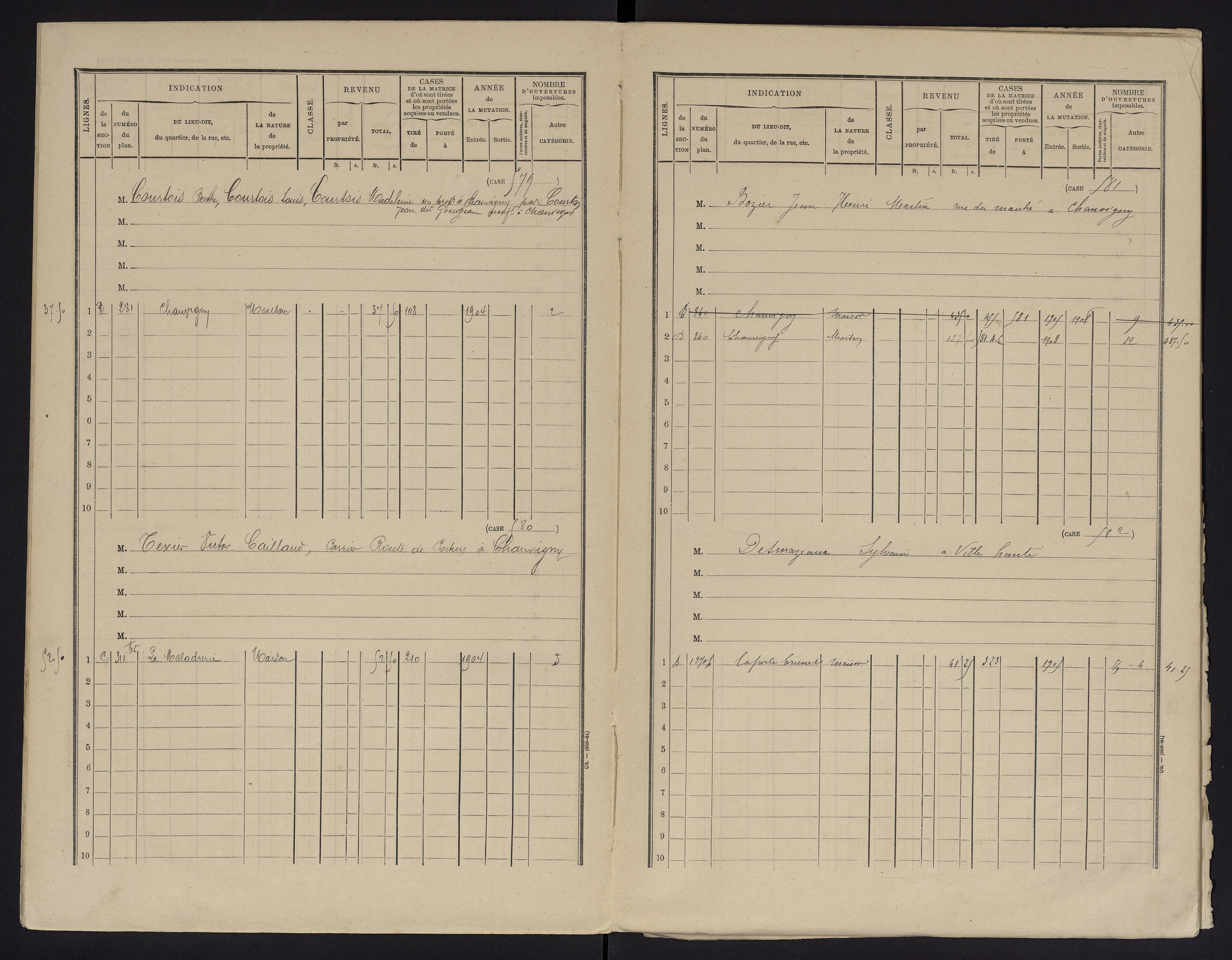 Chauvigny - FRAD086_cadastre Cases 1-600 