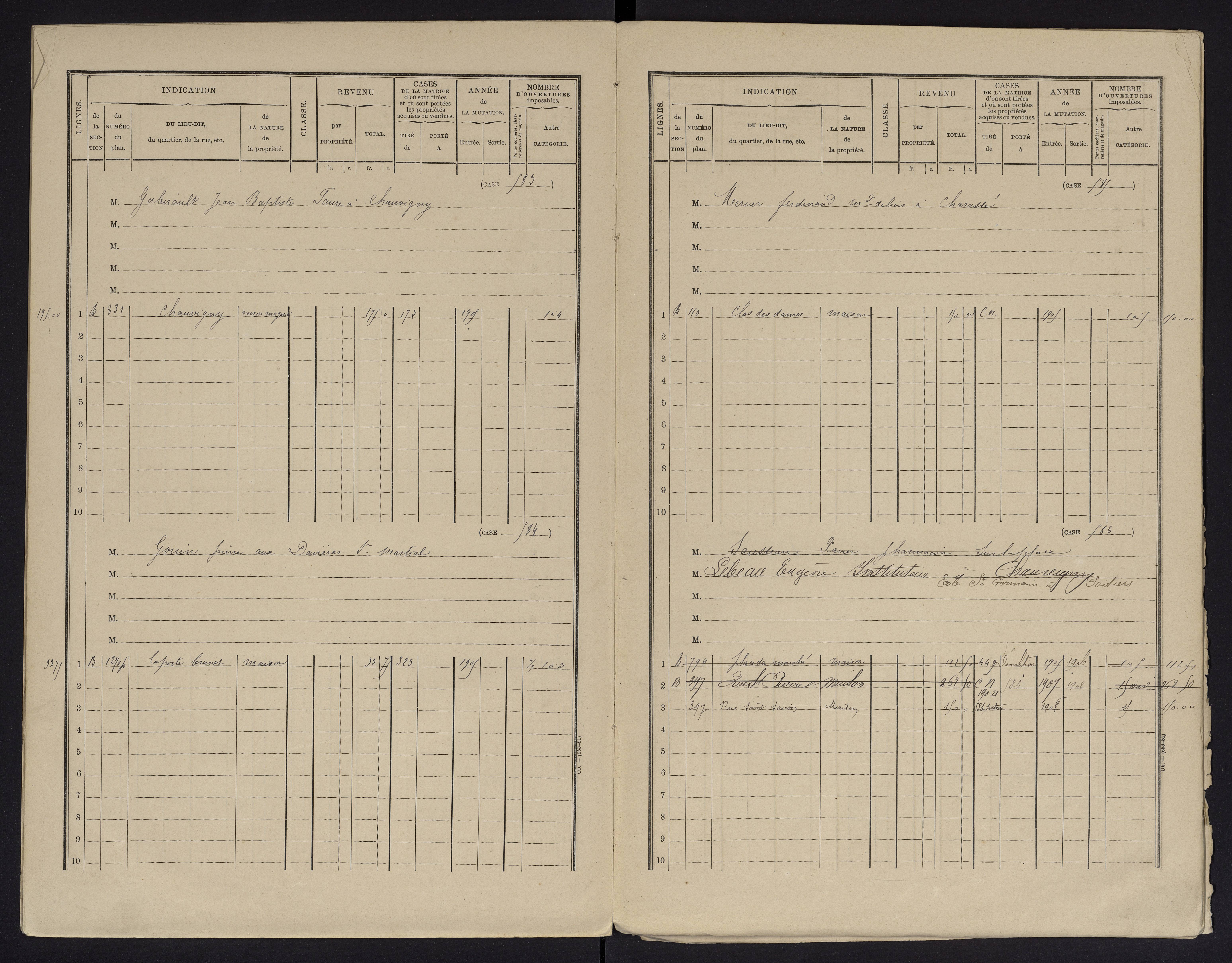 Chauvigny - FRAD086_cadastre Cases 1-600 