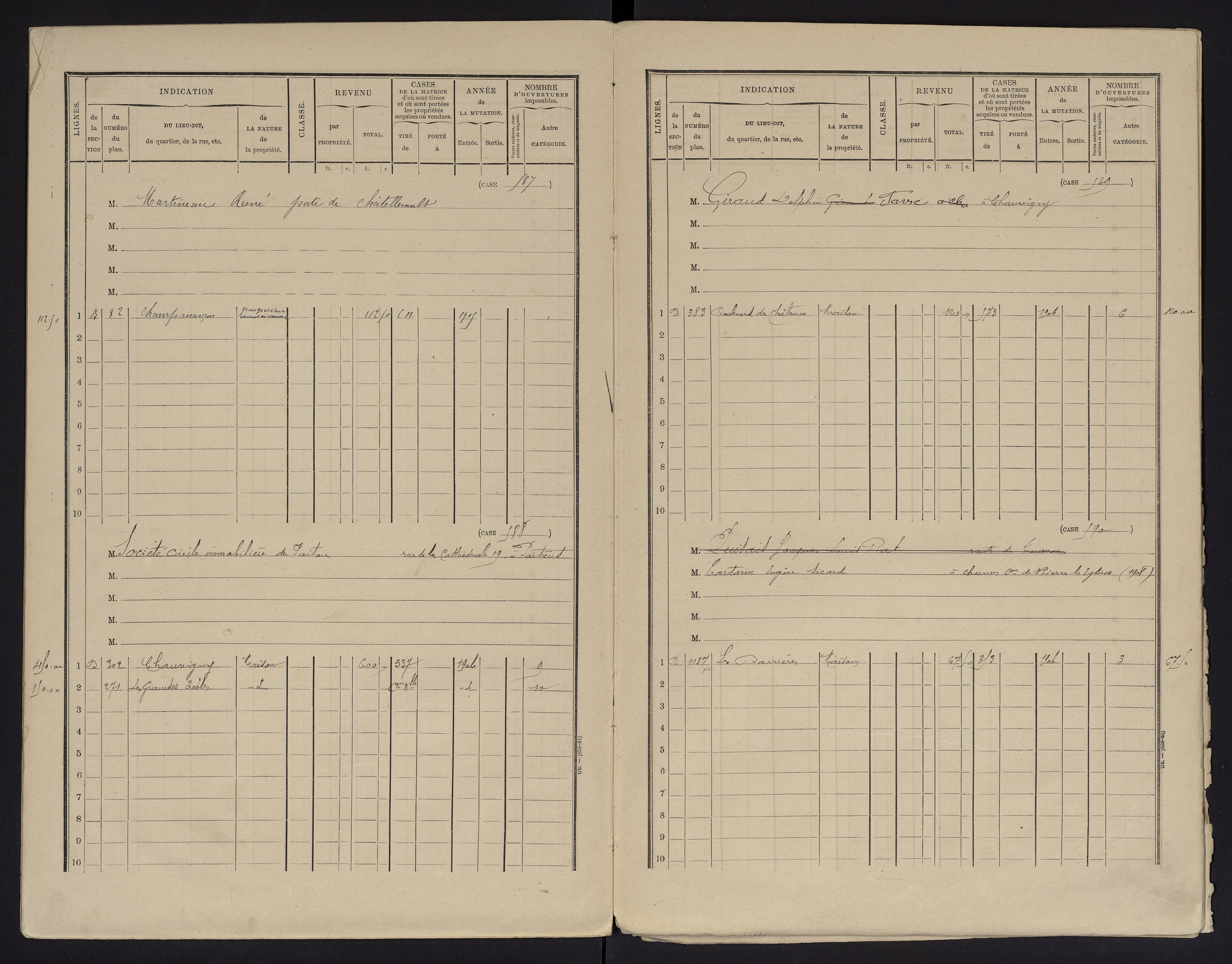 Chauvigny - FRAD086_cadastre Cases 1-600 