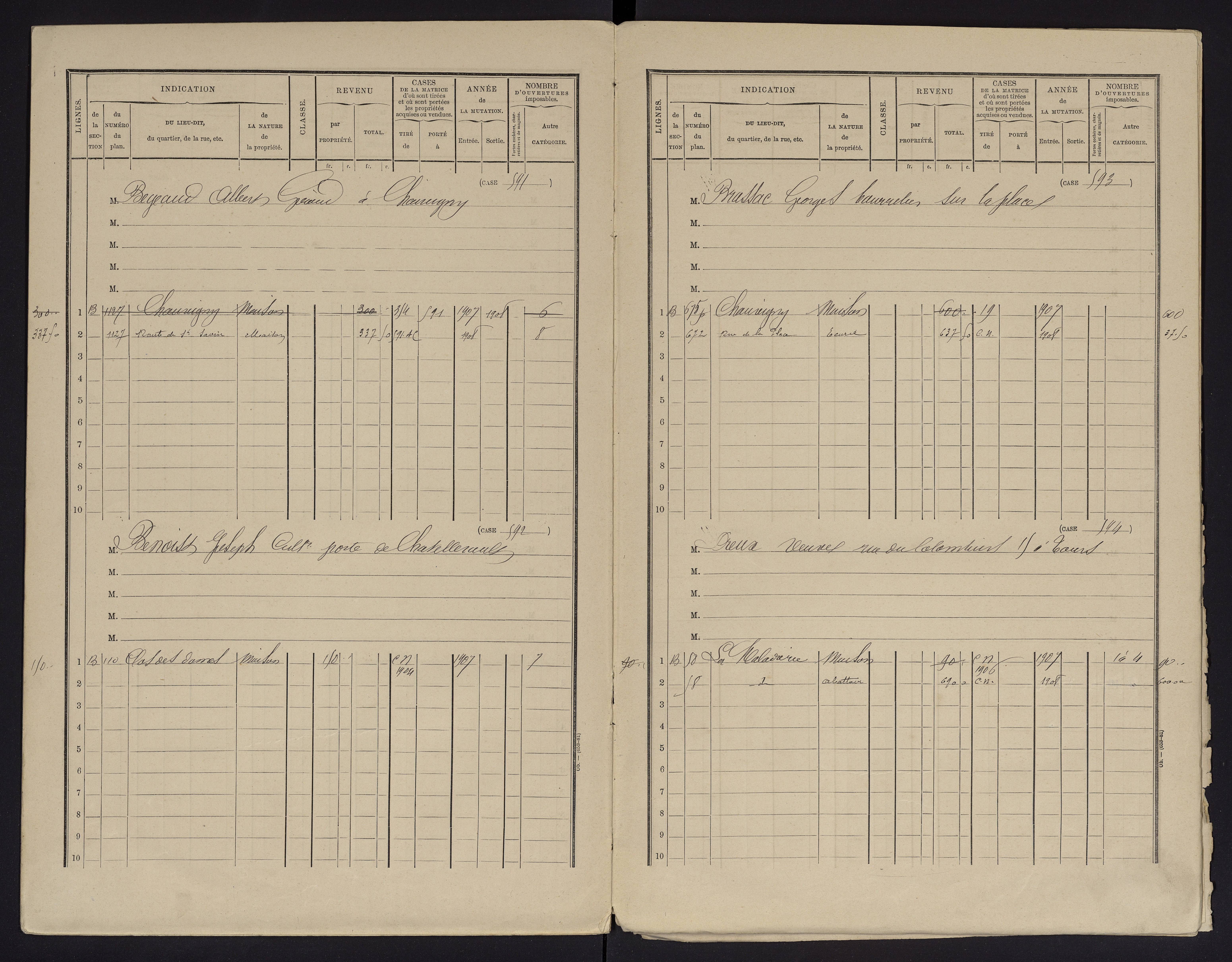 Chauvigny - FRAD086_cadastre Cases 1-600 