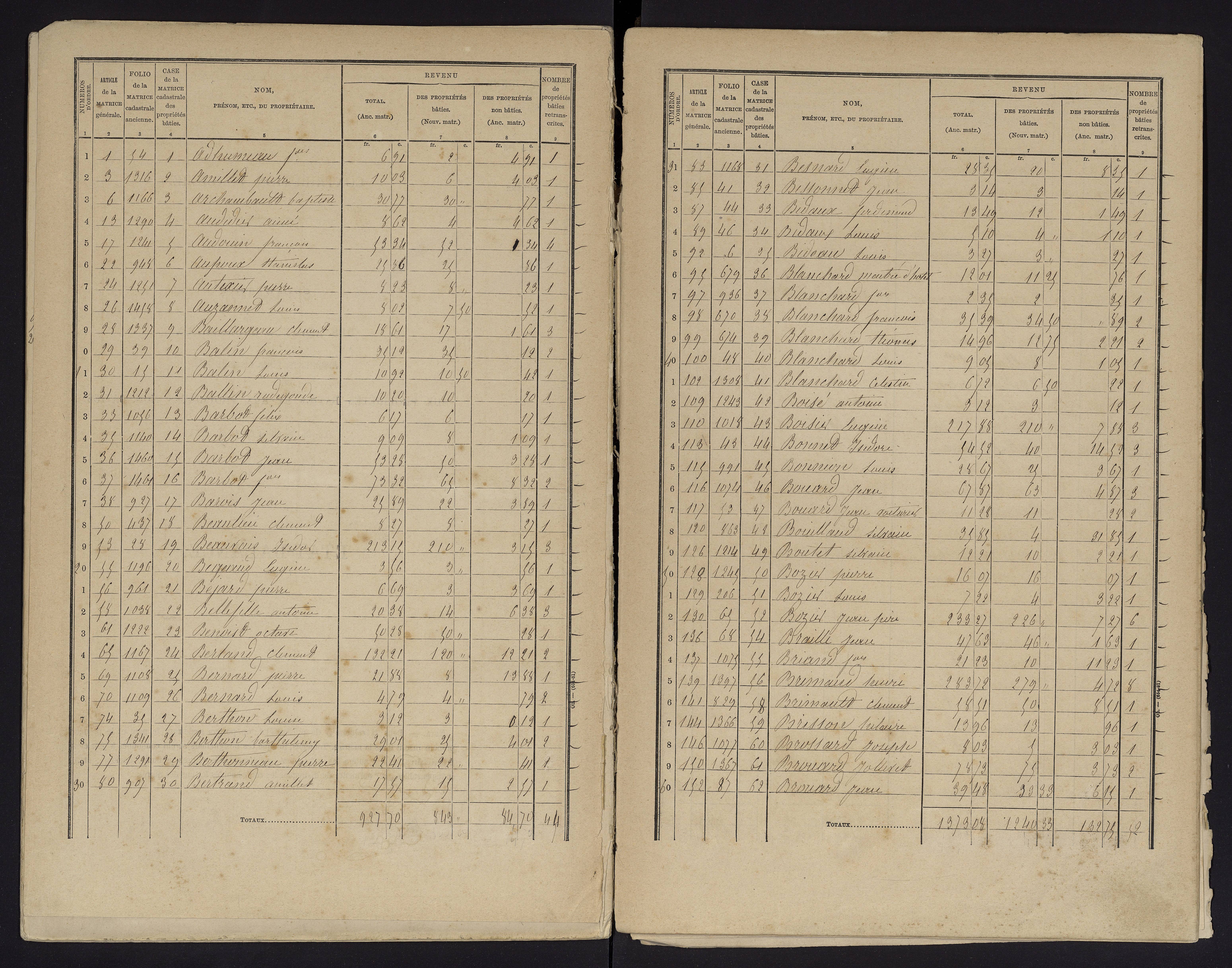 Chauvigny - FRAD086_cadastre Cases 1-600 