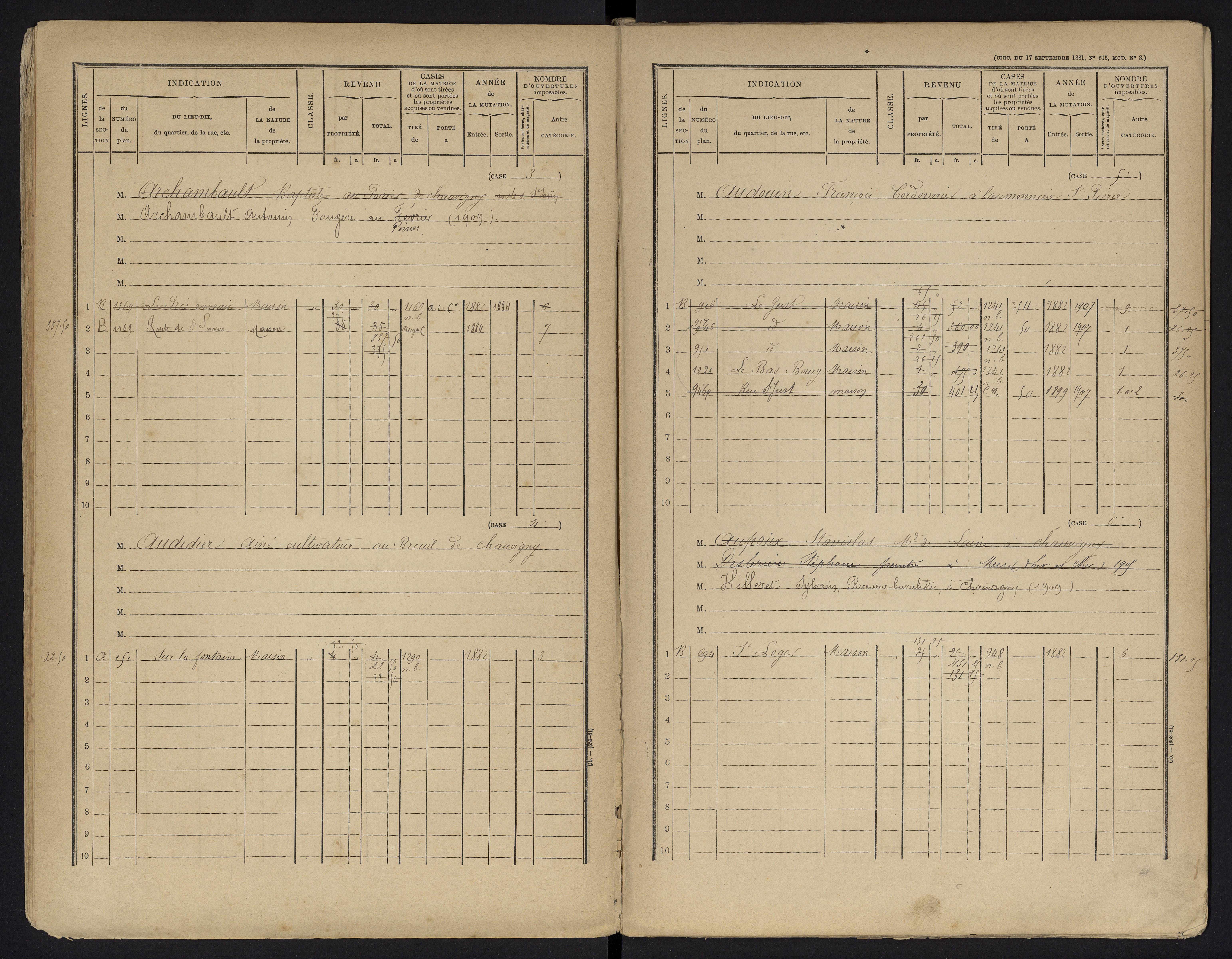 Chauvigny - FRAD086_cadastre Cases 1-600 
