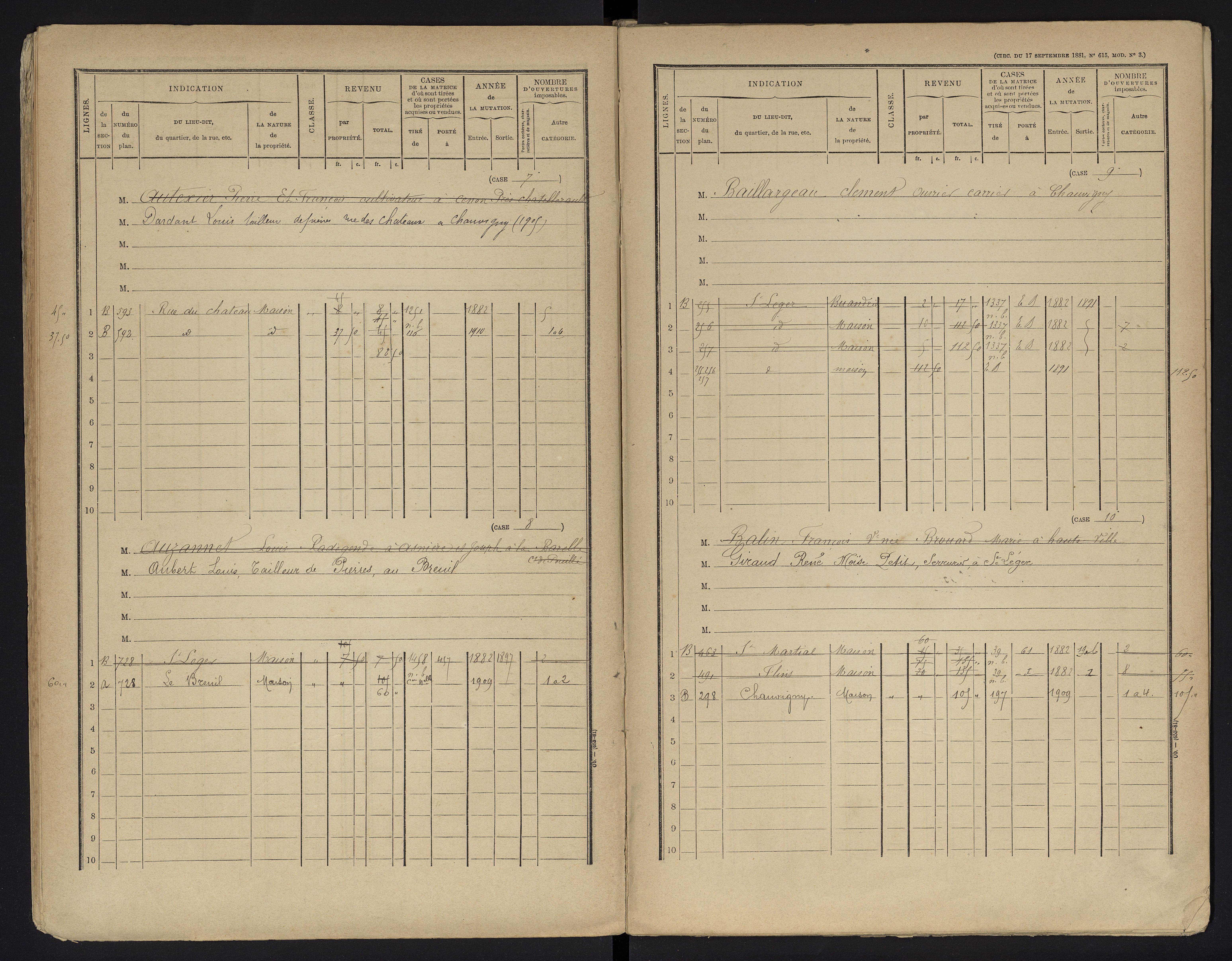 Chauvigny - FRAD086_cadastre Cases 1-600 