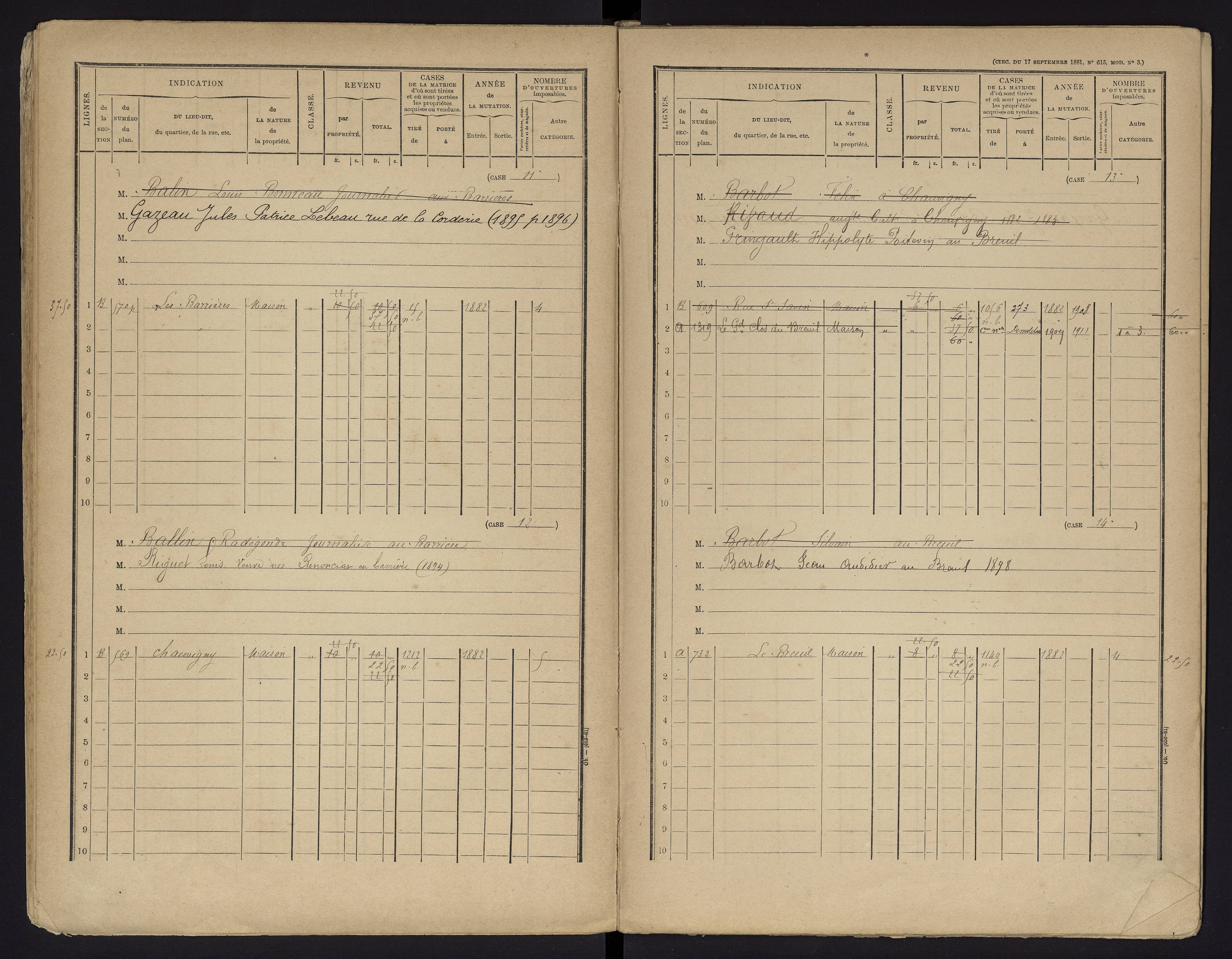 Chauvigny - FRAD086_cadastre Cases 1-600 